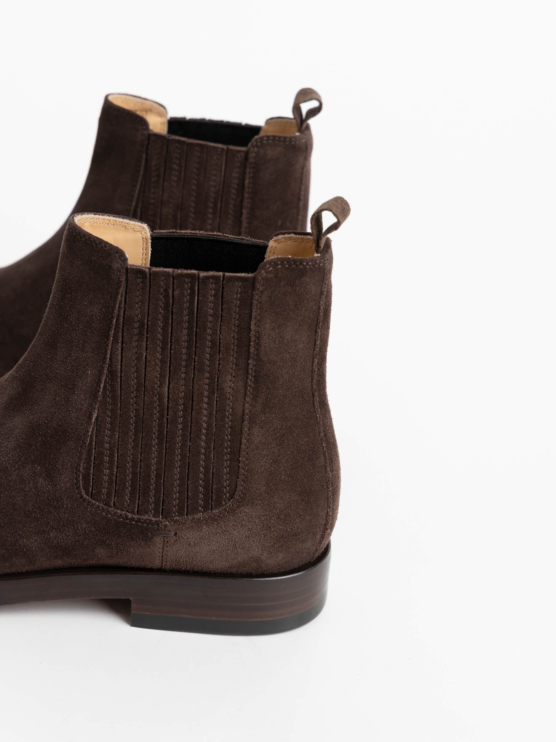 Dark Brown Suede Chelsea Boots