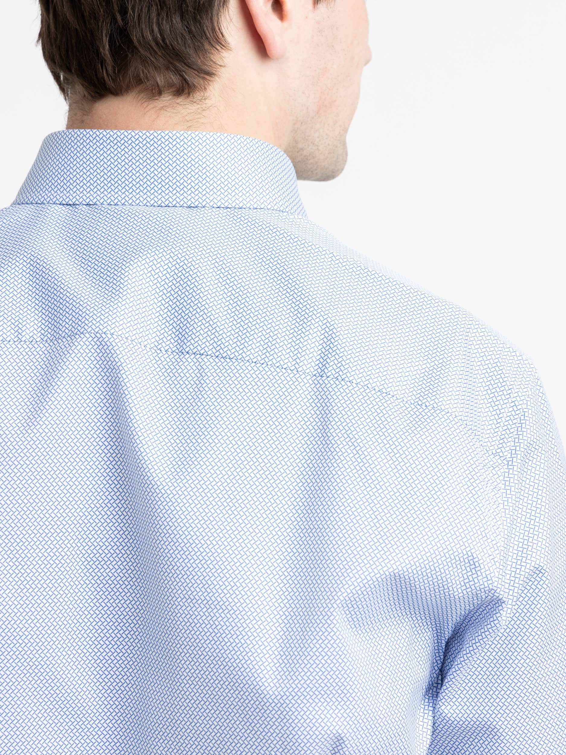 Blue Patterned Twill Shirt