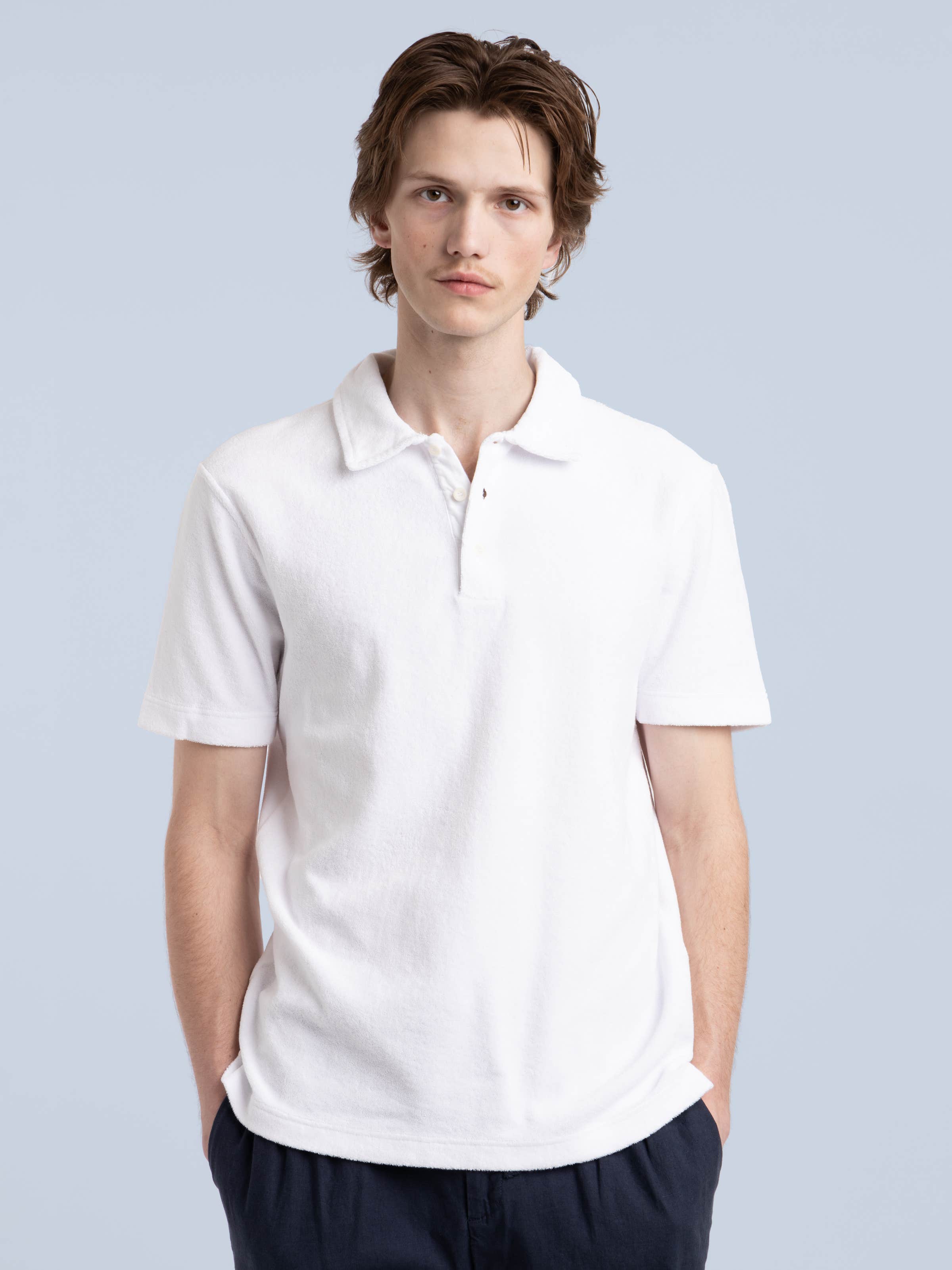 White Terry Polo Shirt