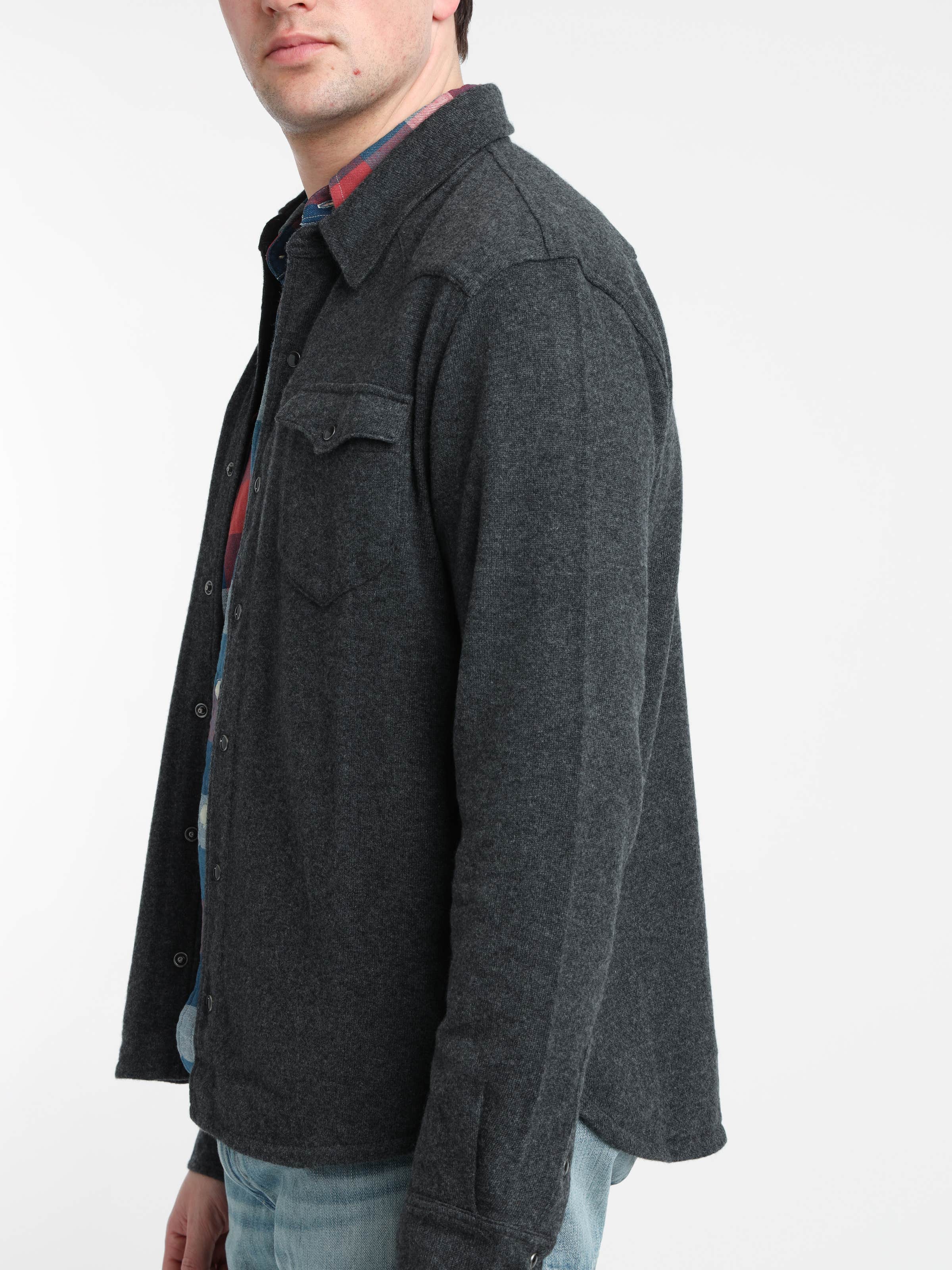 Grey Cashmere Western Overshirt