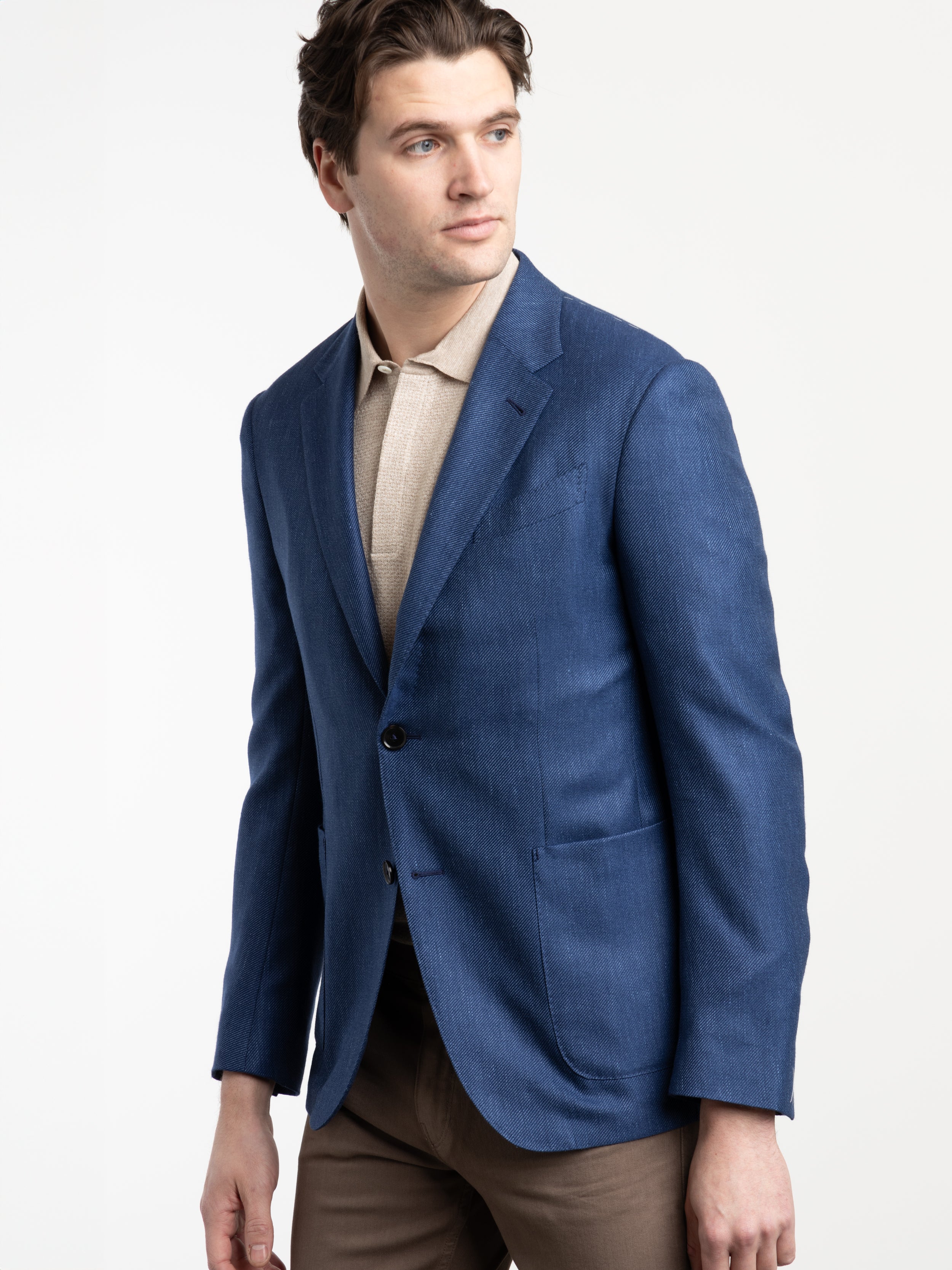 Blue Cashmere-Silk-Linen Sport Jacket – The Helm Clothing