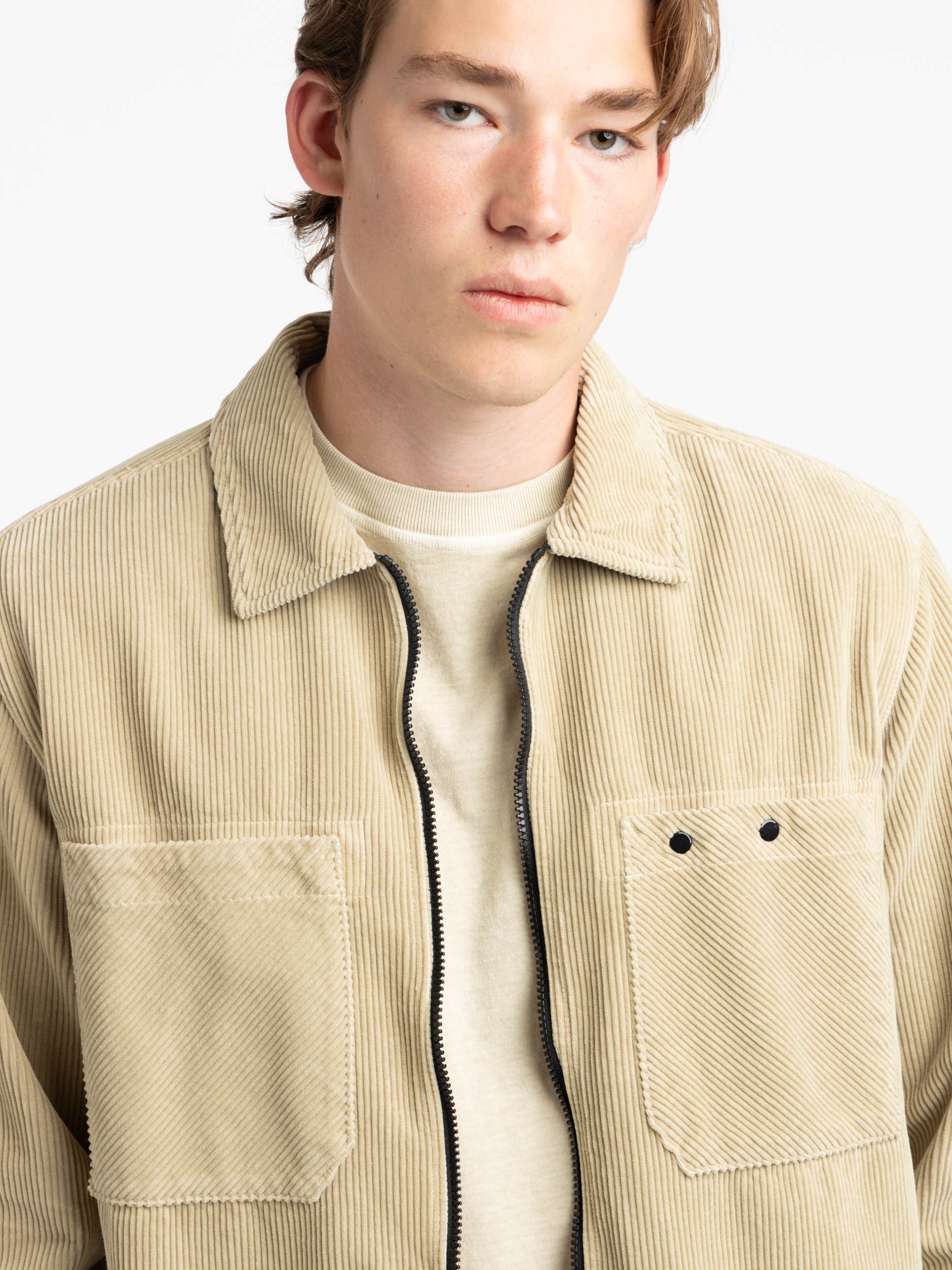 Sand Full Zip Corduroy Jacket