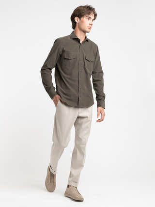 Briglia 1949 Beige Twill Cotton Blend Chinos