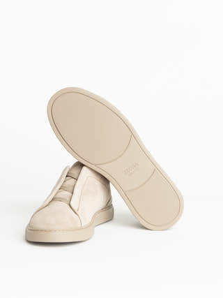ZEGNA Light Taupe Suede Triple Stitch™ Sneakers