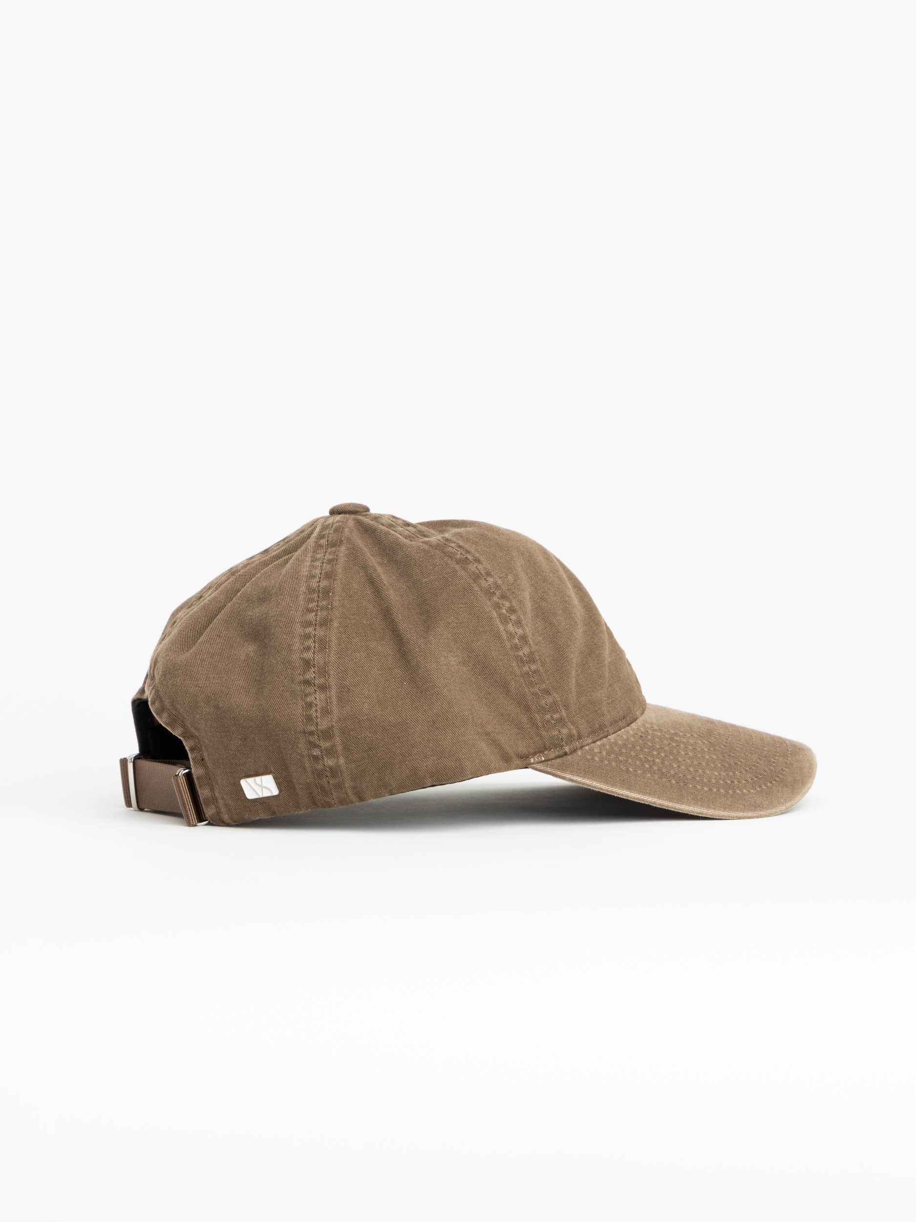 Brown Washed Cotton Ball Cap