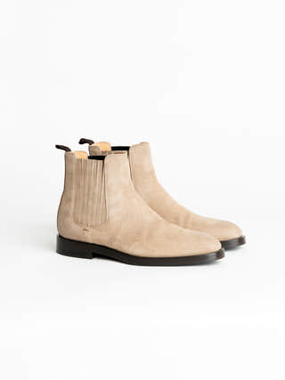 Brunello Cucinelli Oat Suede Chelsea Boots