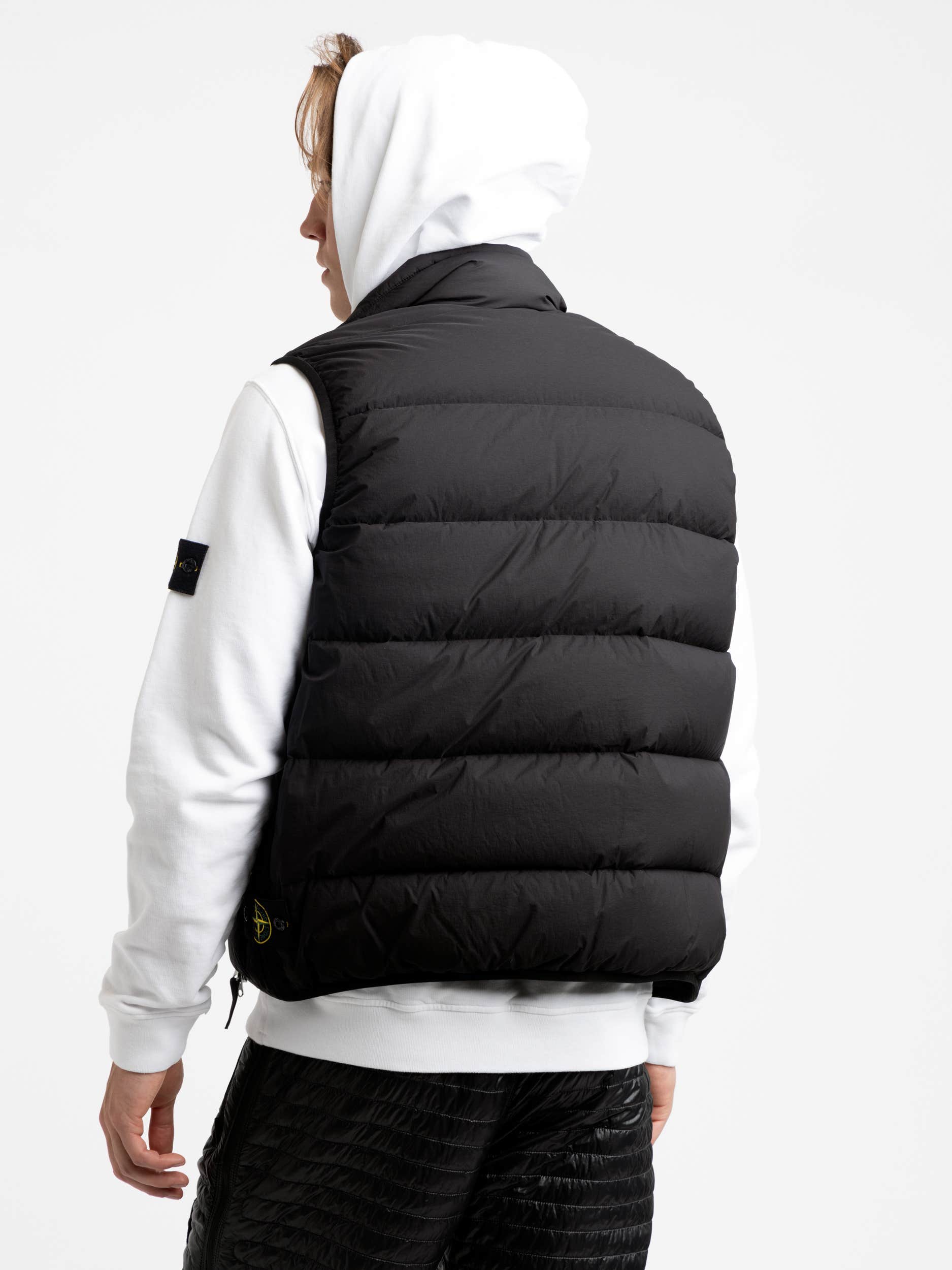 Black Seamless Tunnel Nylon Down-TC Vest