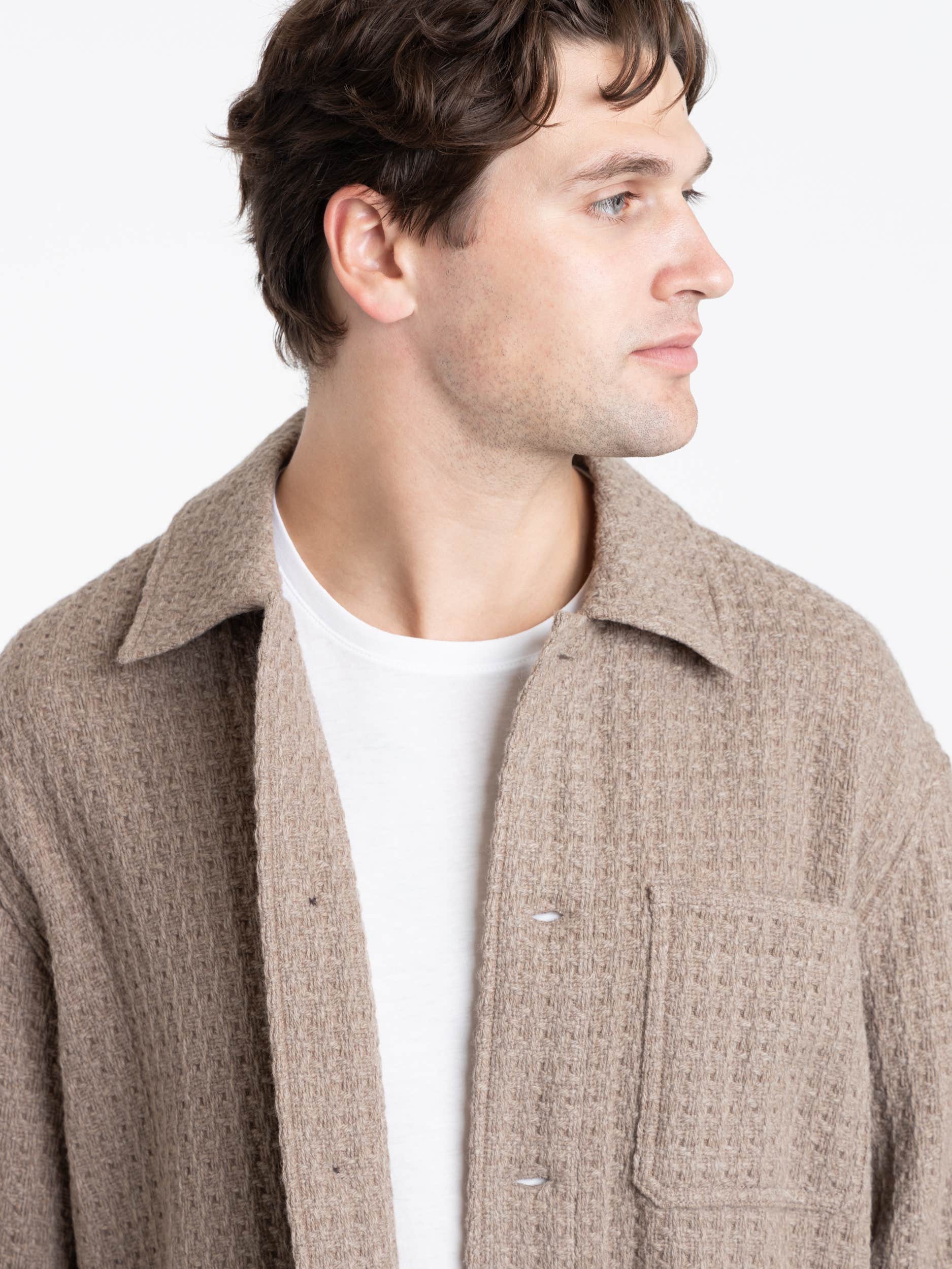 Brown Textured Shirt Jacket