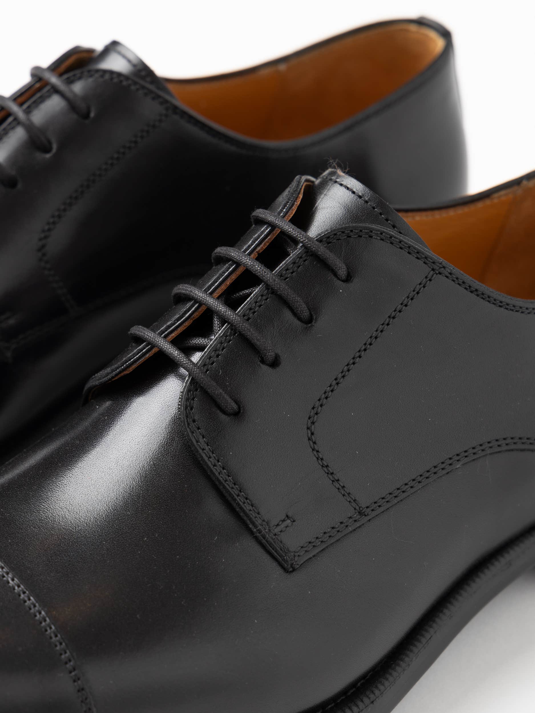 Black Leather Harlan Derby Shoes