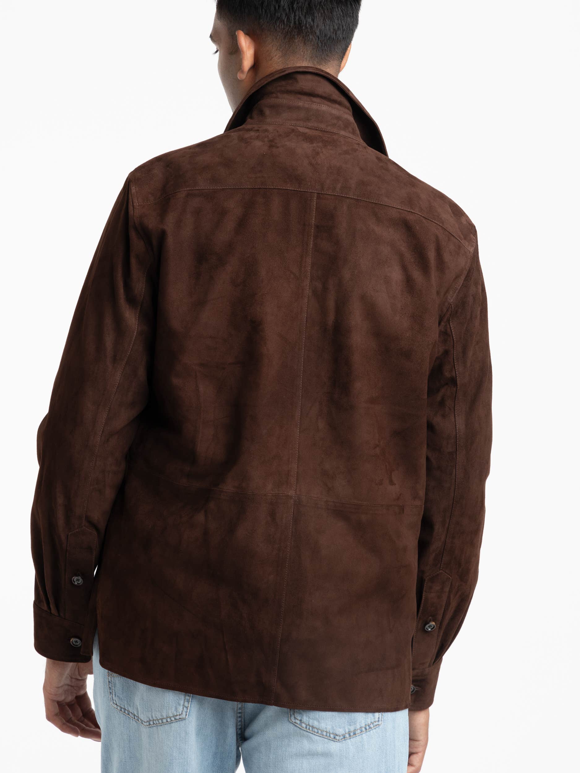 Luggage Brown Suede Overshirt