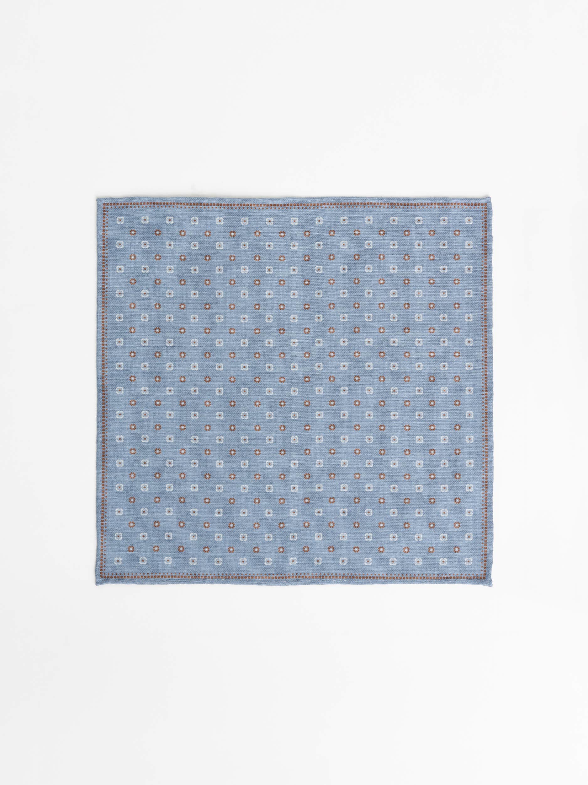 Blue Silk Flower Pocket Square