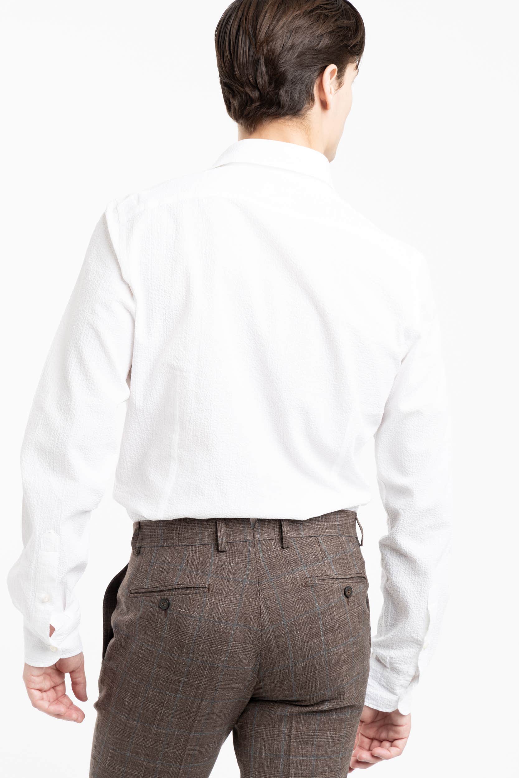 White Seersucker Dress Shirt