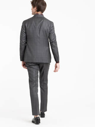 Luigi Bianchi Dark Grey Check Wool Suit