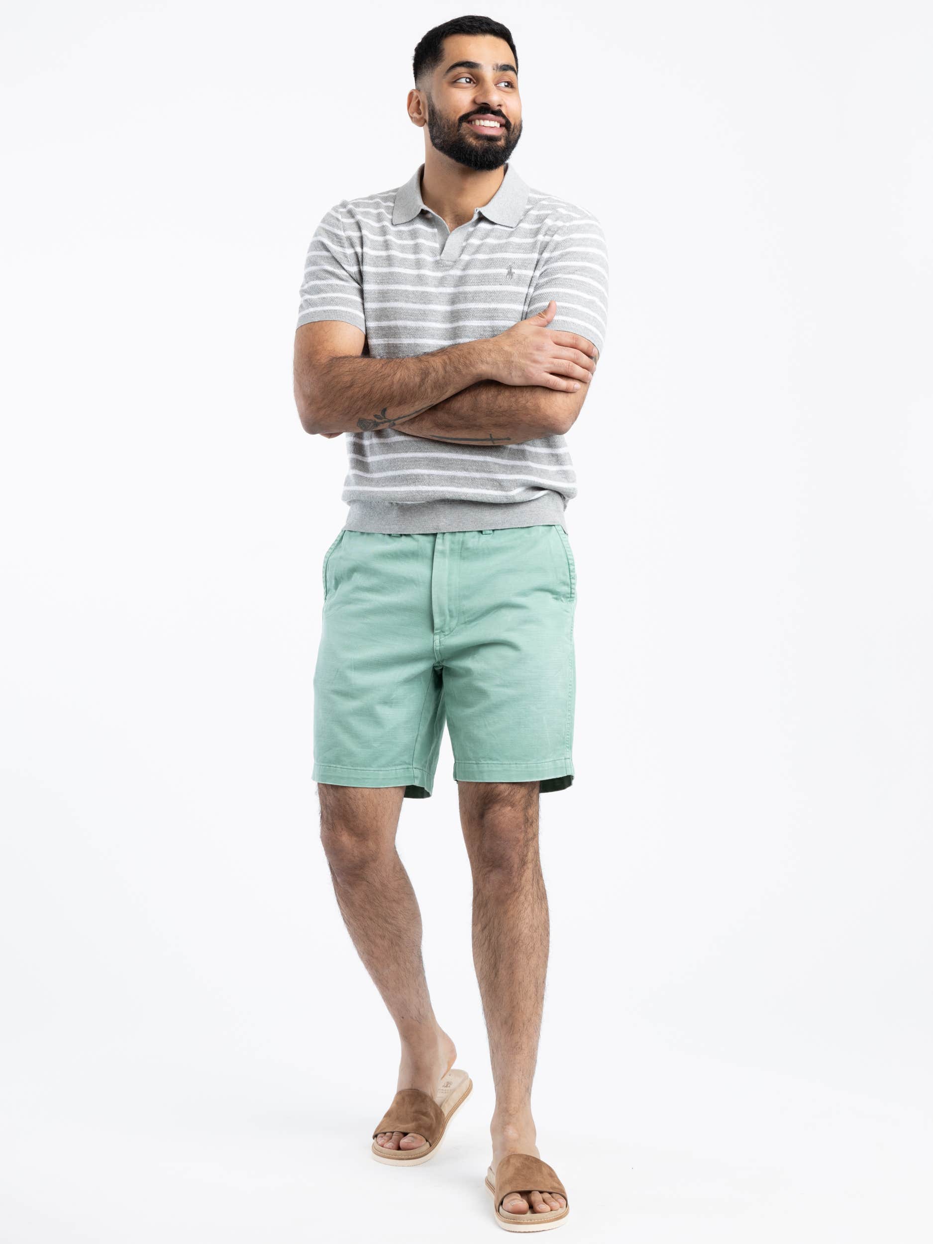 Faded Mint Stretch Straight Fit Chino Short