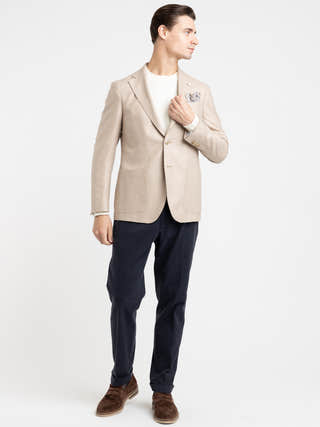 Luigi Bianchi Light Brown Wool-Cashmere Sport Jacket