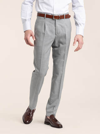 Brunello Cucinelli Pearl Grey Virgin Wool Fresco Trousers