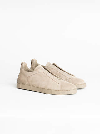 ZEGNA Light Taupe Suede Triple Stitch™ Sneakers