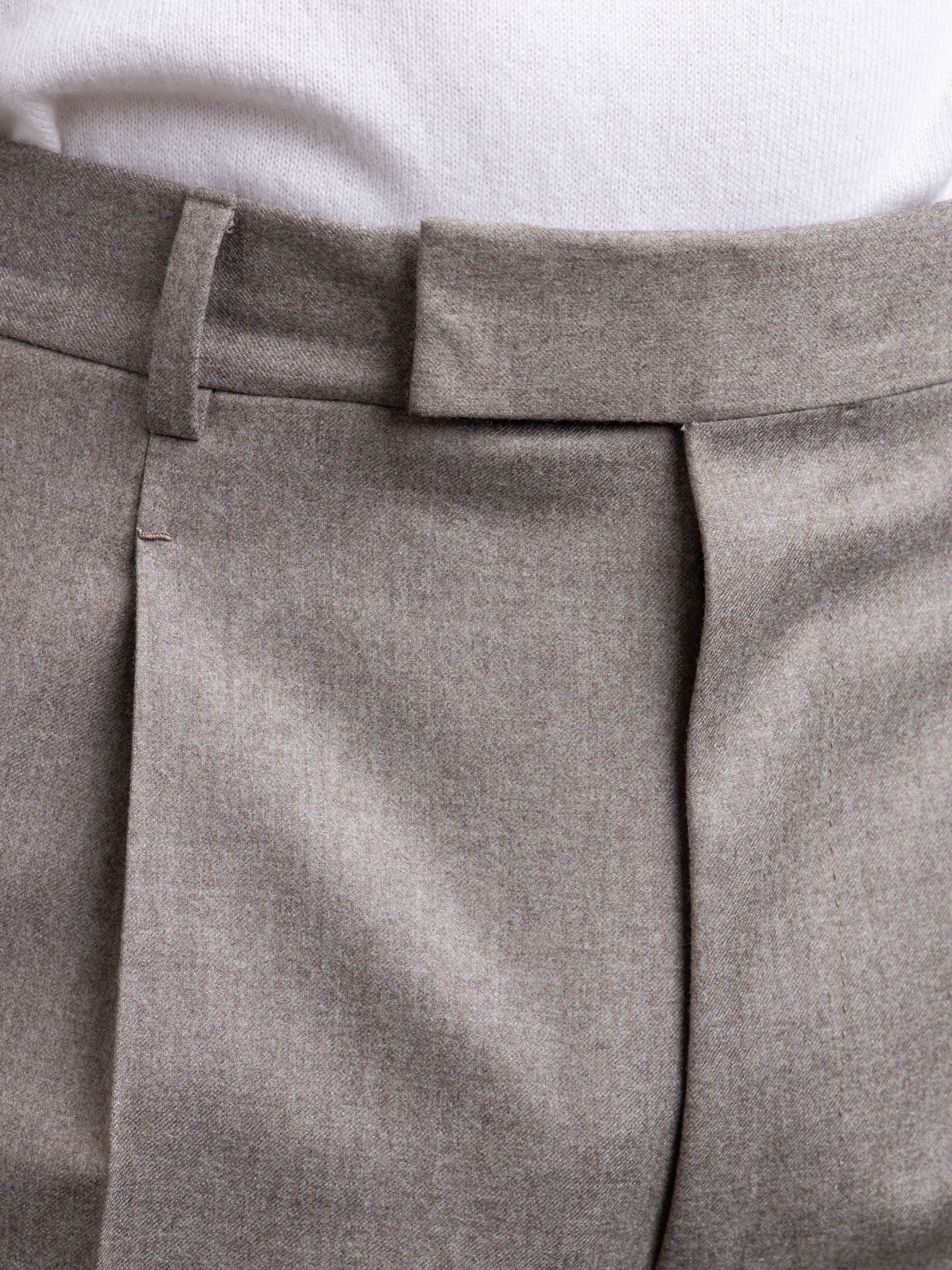 Grey Wool Pleated Dress Pants