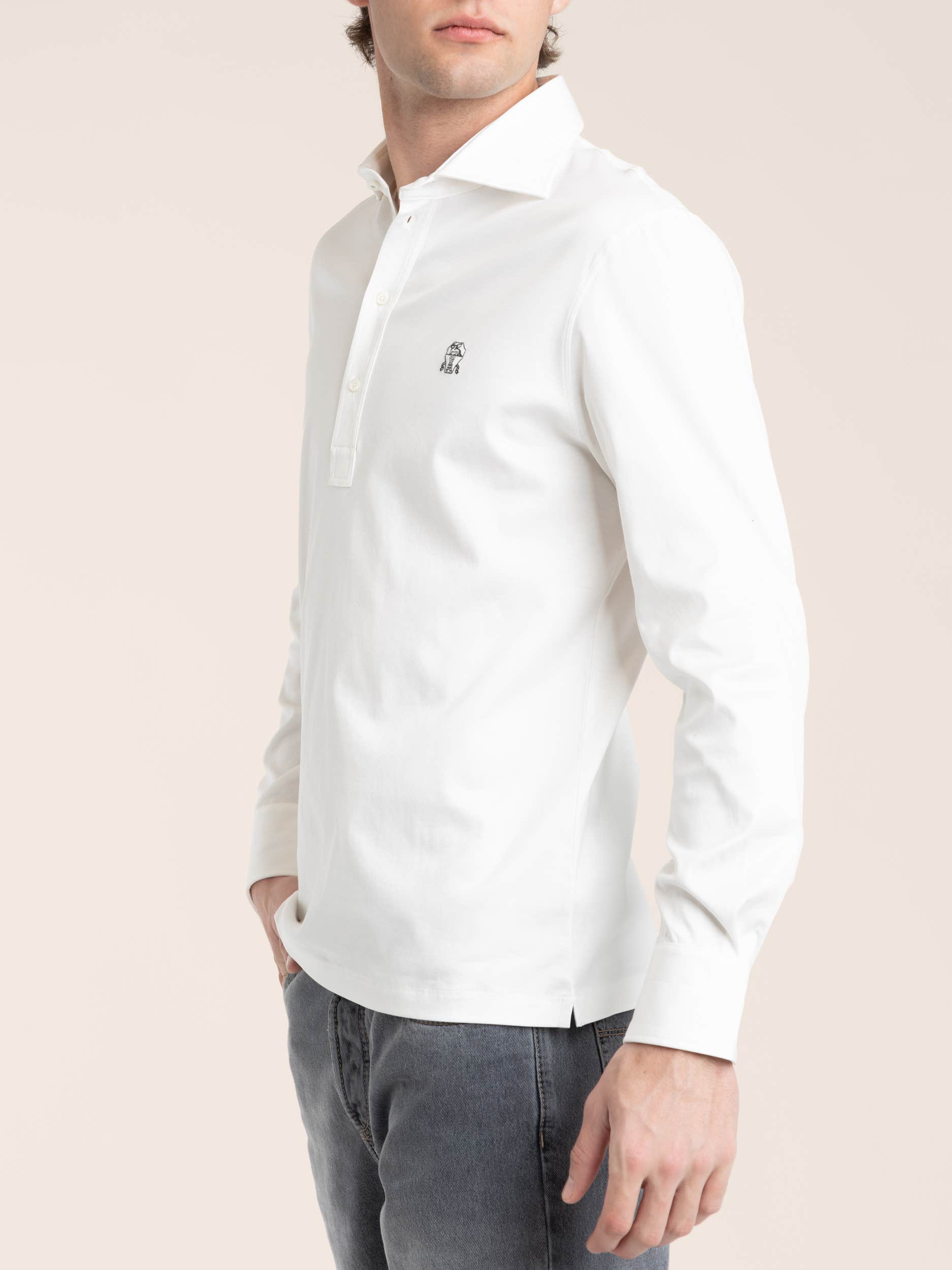 White Logo-Embroidered Cotton-Jersey Polo Shirt