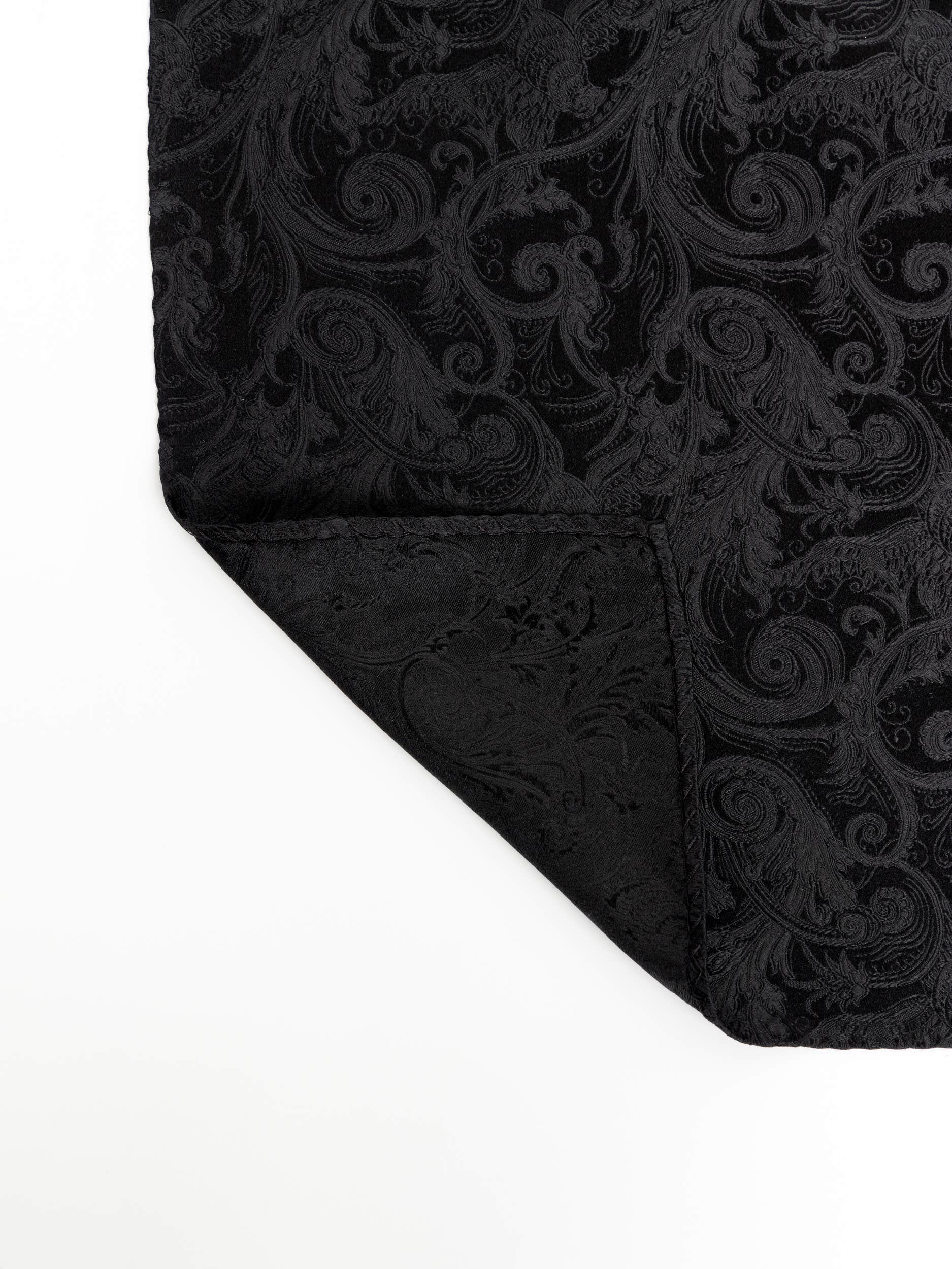 Black Silk Paisley Pocket Square