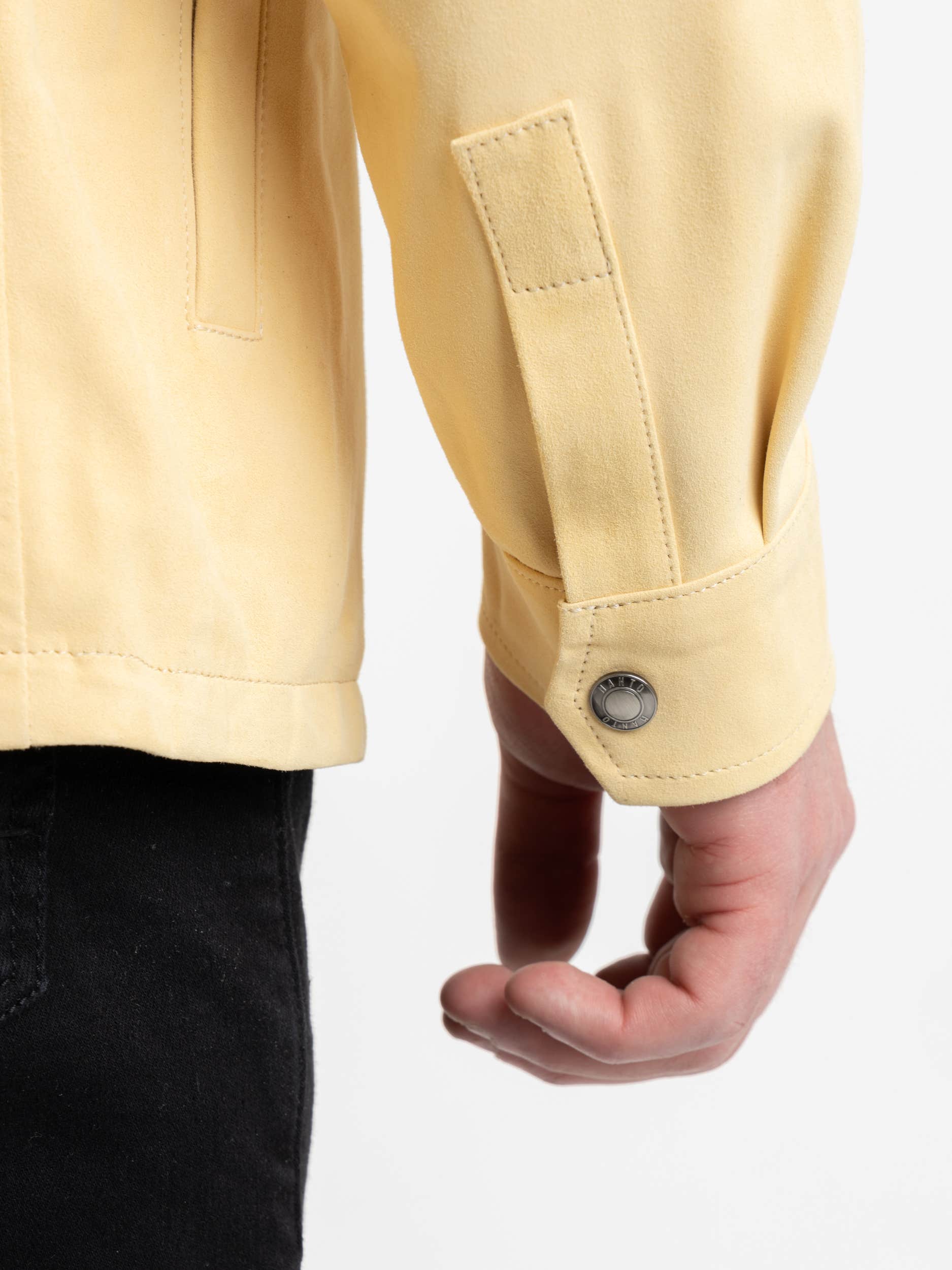 Yellow Strozzi Leather Suede Jacket