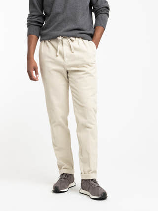 04651 / A trip in a bag Off White Corduroy Jogger Pants