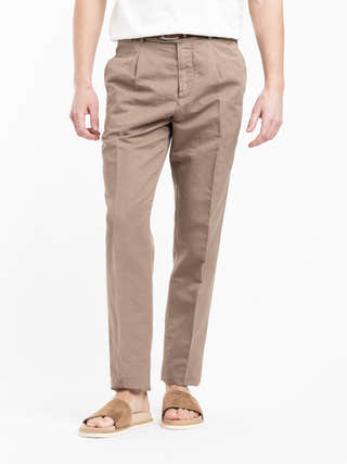 Brunello Cucinelli Brown Garment-Dyed Leisure Fit Five-Pocket Denim