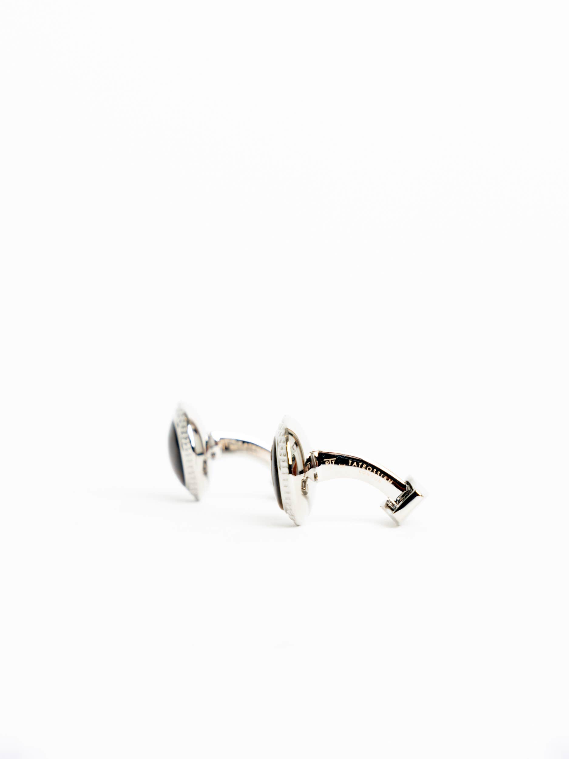 Caramel Brown Tiger Eye Bullseye Cufflinks