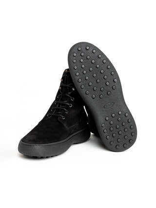TOD'S Black W.G. Lace-Up Suede Boots