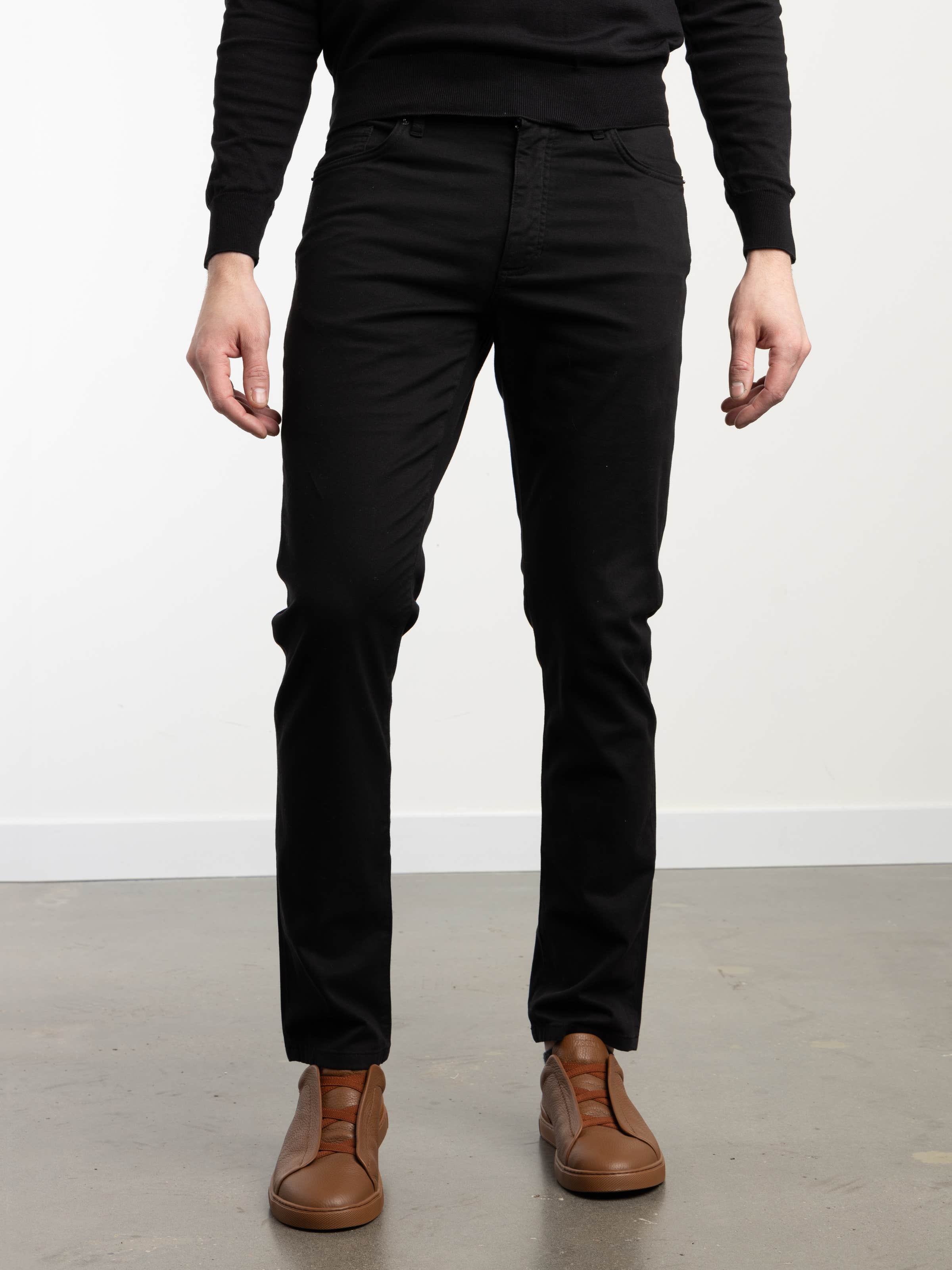 Black Stretch Cotton Roccia Jeans