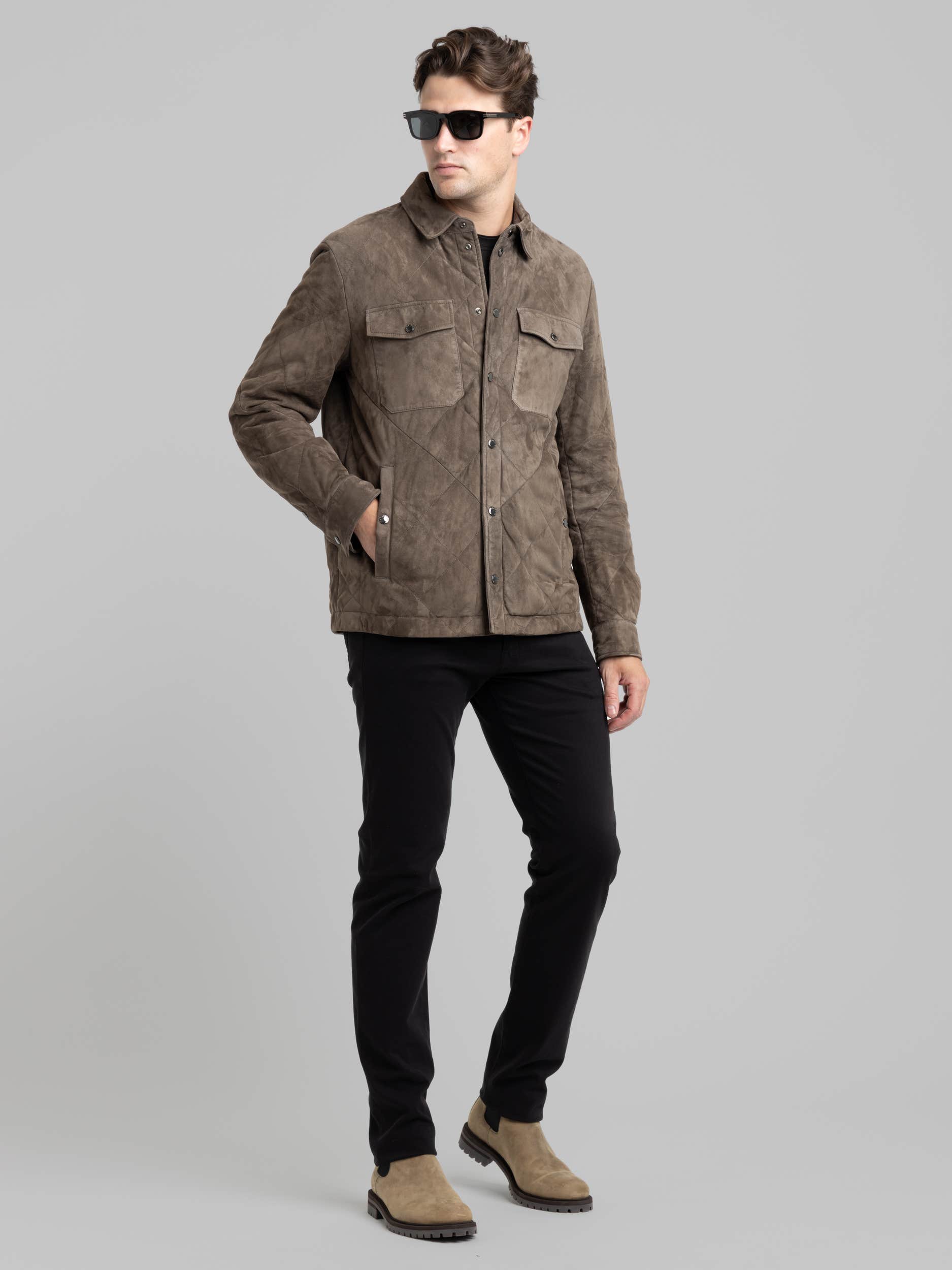 Brown Aqualeather Suede Overshirt