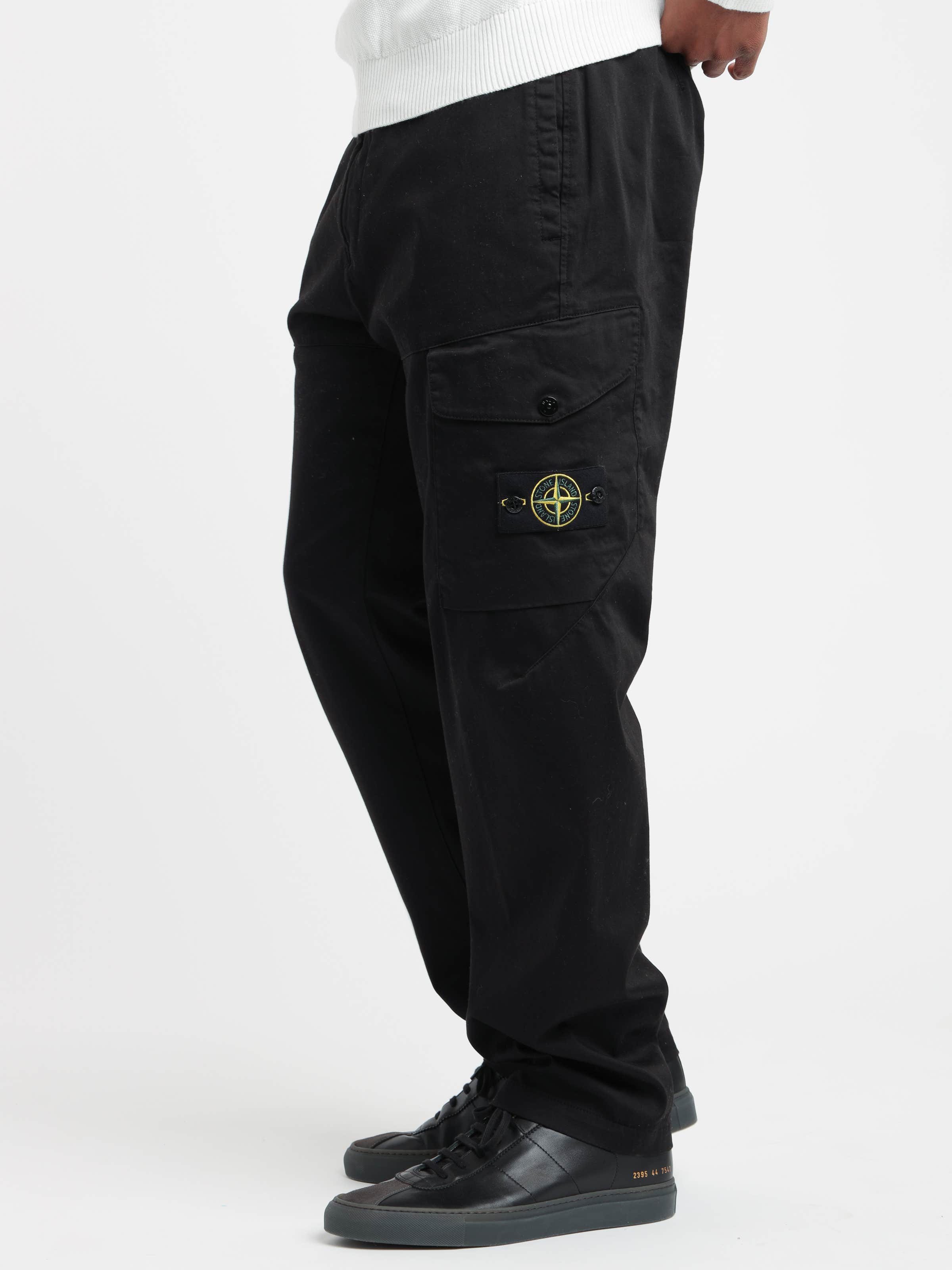 Black Weatherproof Cotton Canvas Cargo Pants