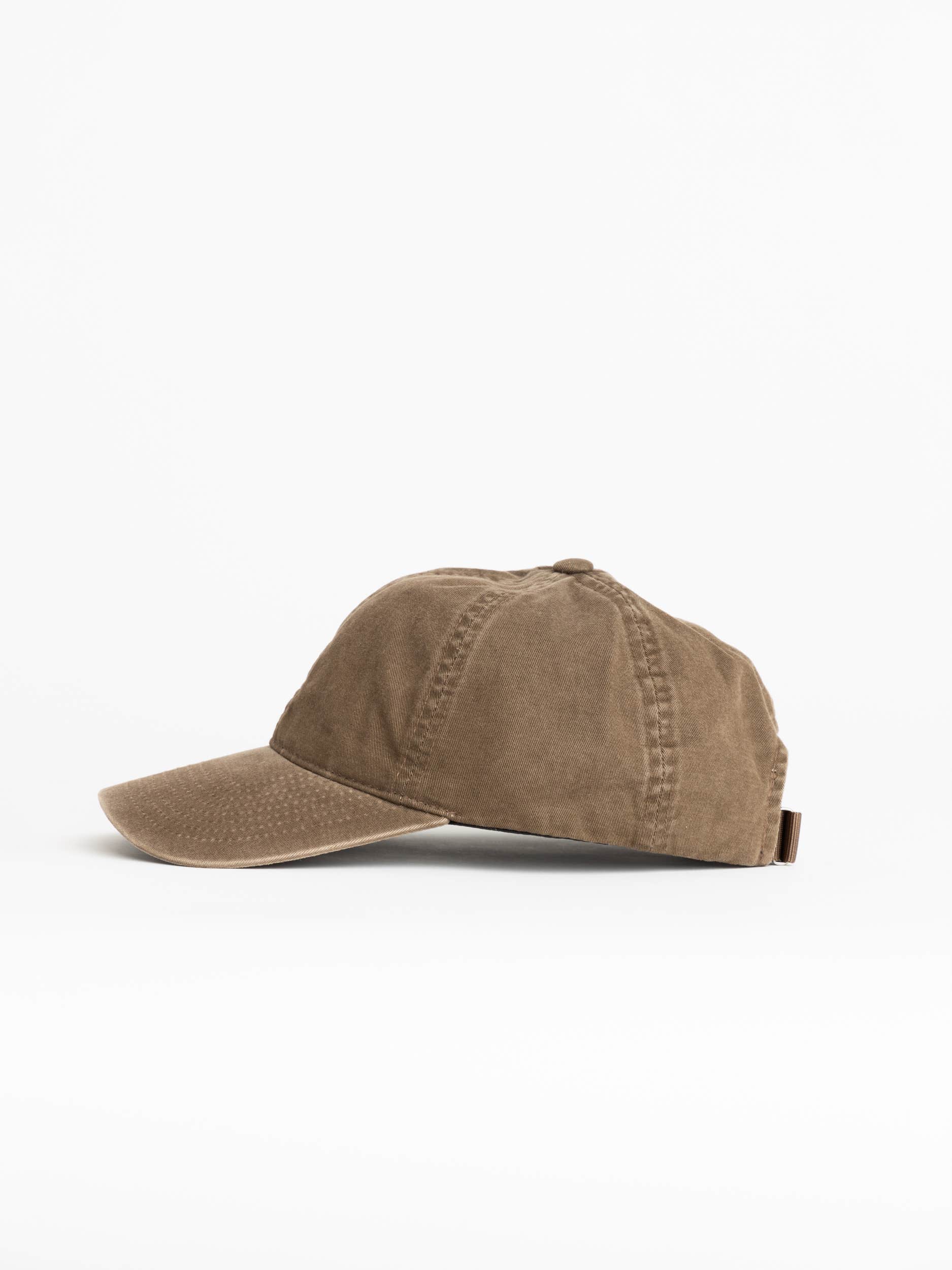 Brown Washed Cotton Ball Cap