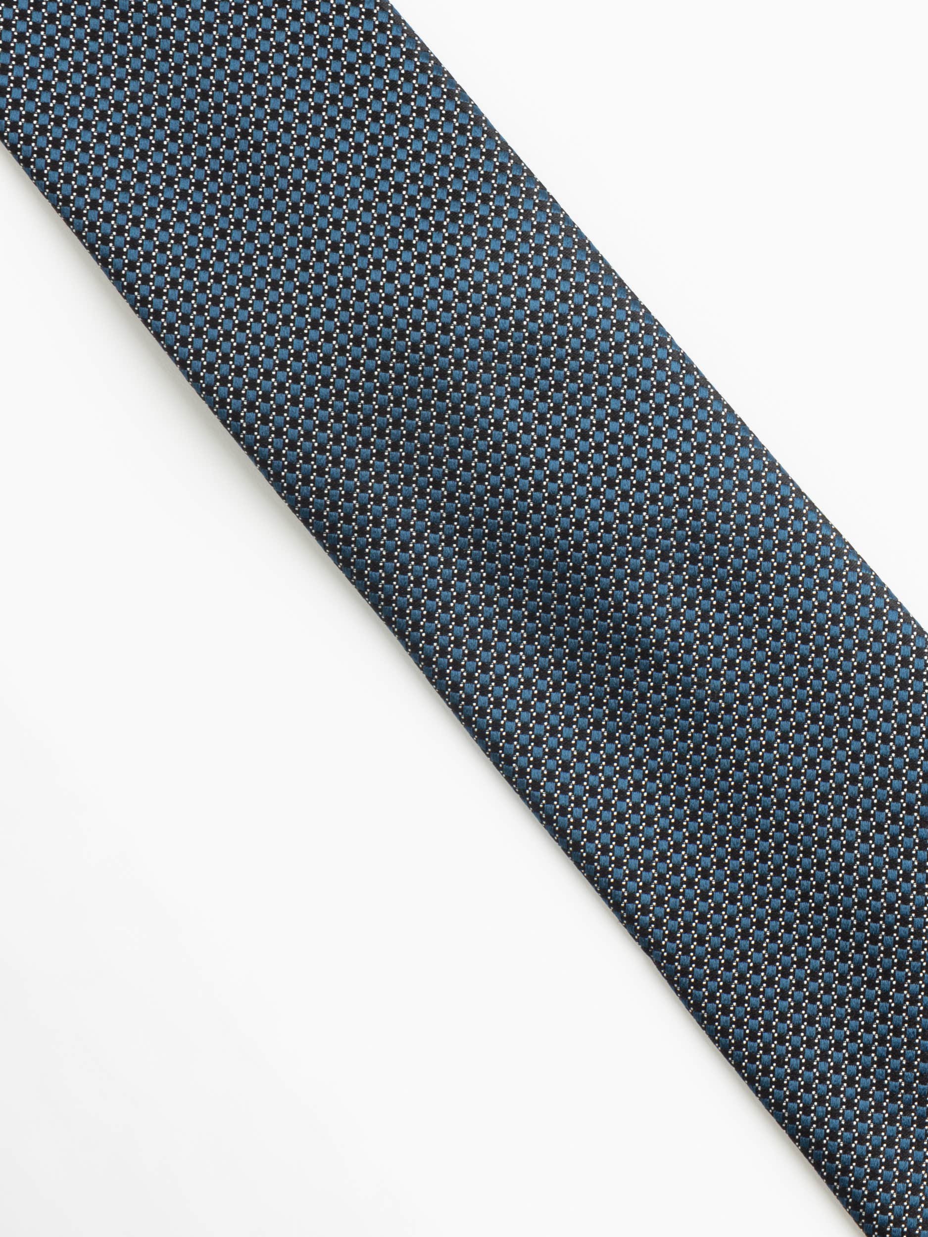 Blue/White Pattern Silk Tie