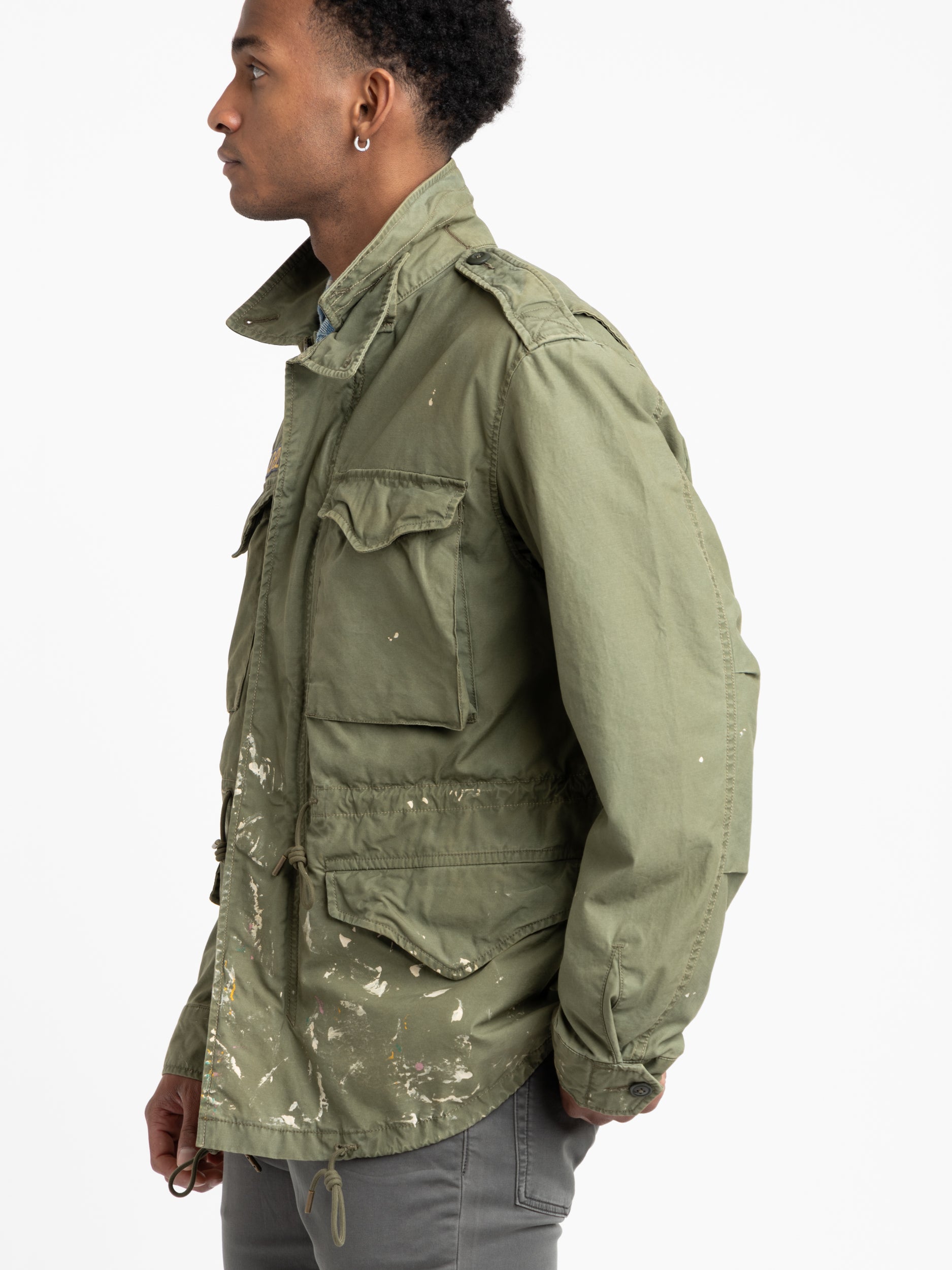 Army green twill jacket best sale