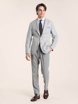 Brunello Cucinelli Pearl Grey Virgin Wool Fresco Trousers
