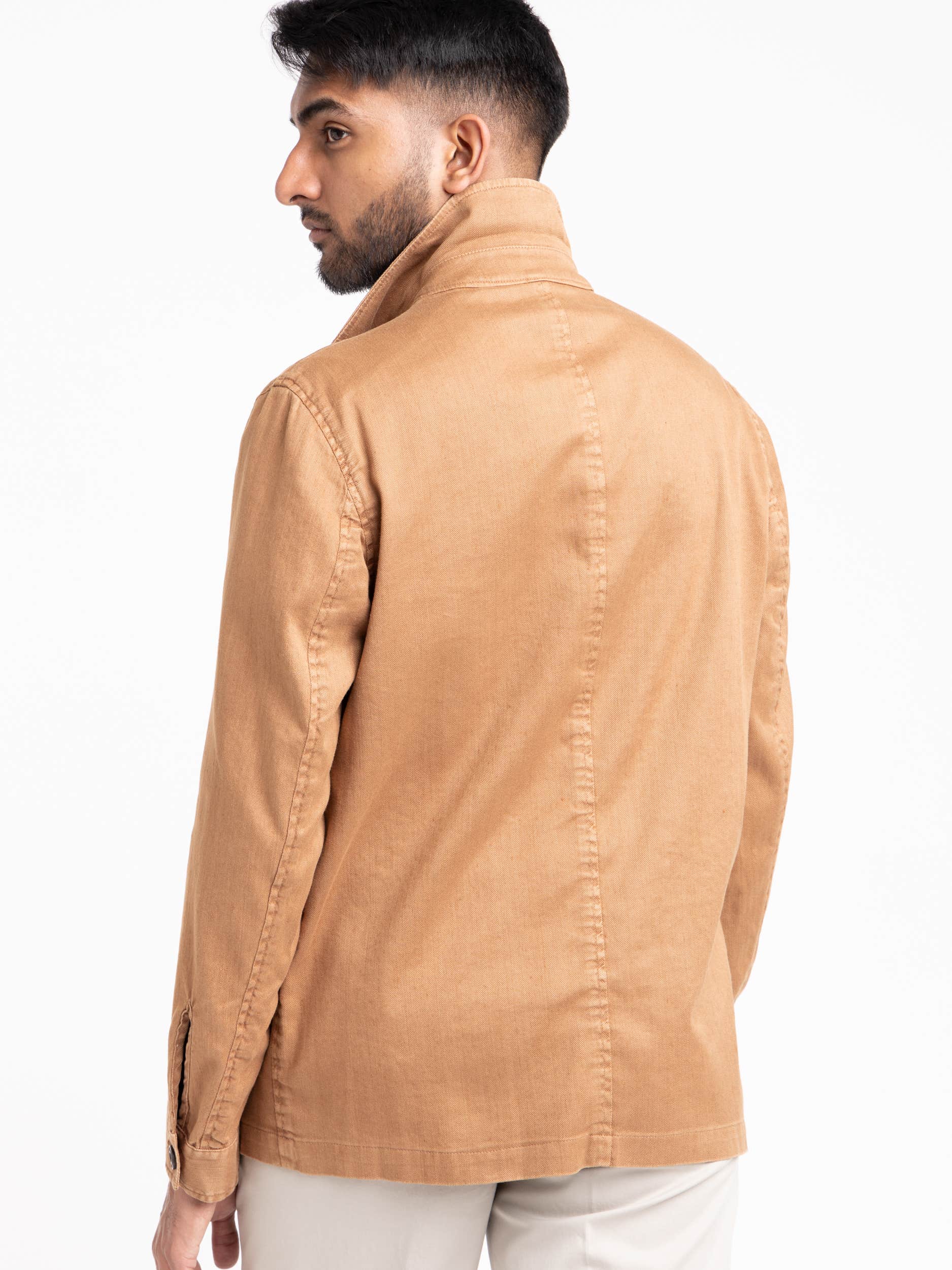 Brown Garment-Dyed Overshirt