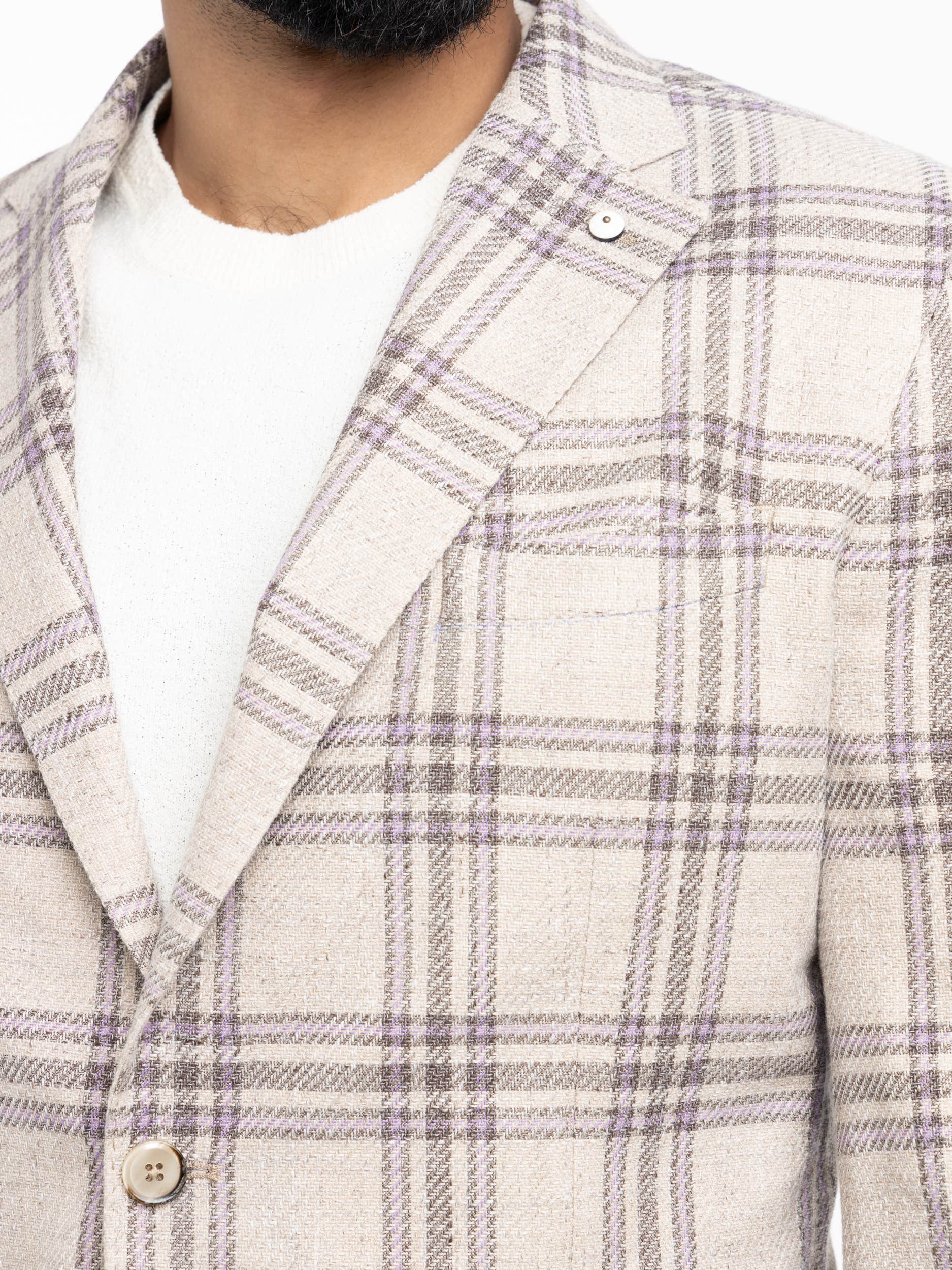 Purple/Beige Garment-Dyed Jack Sport Jacket