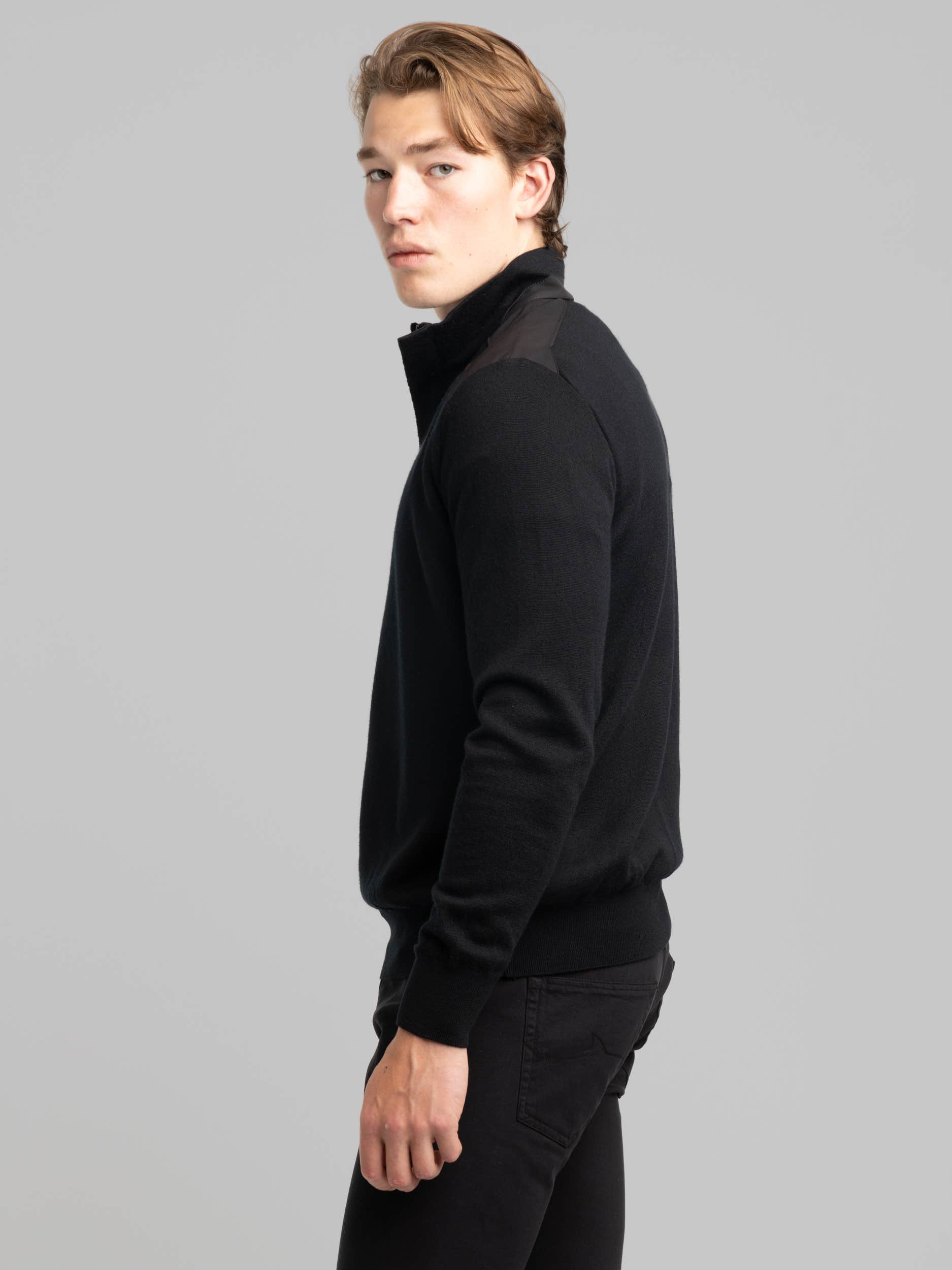 Black Quarter Zip Knit