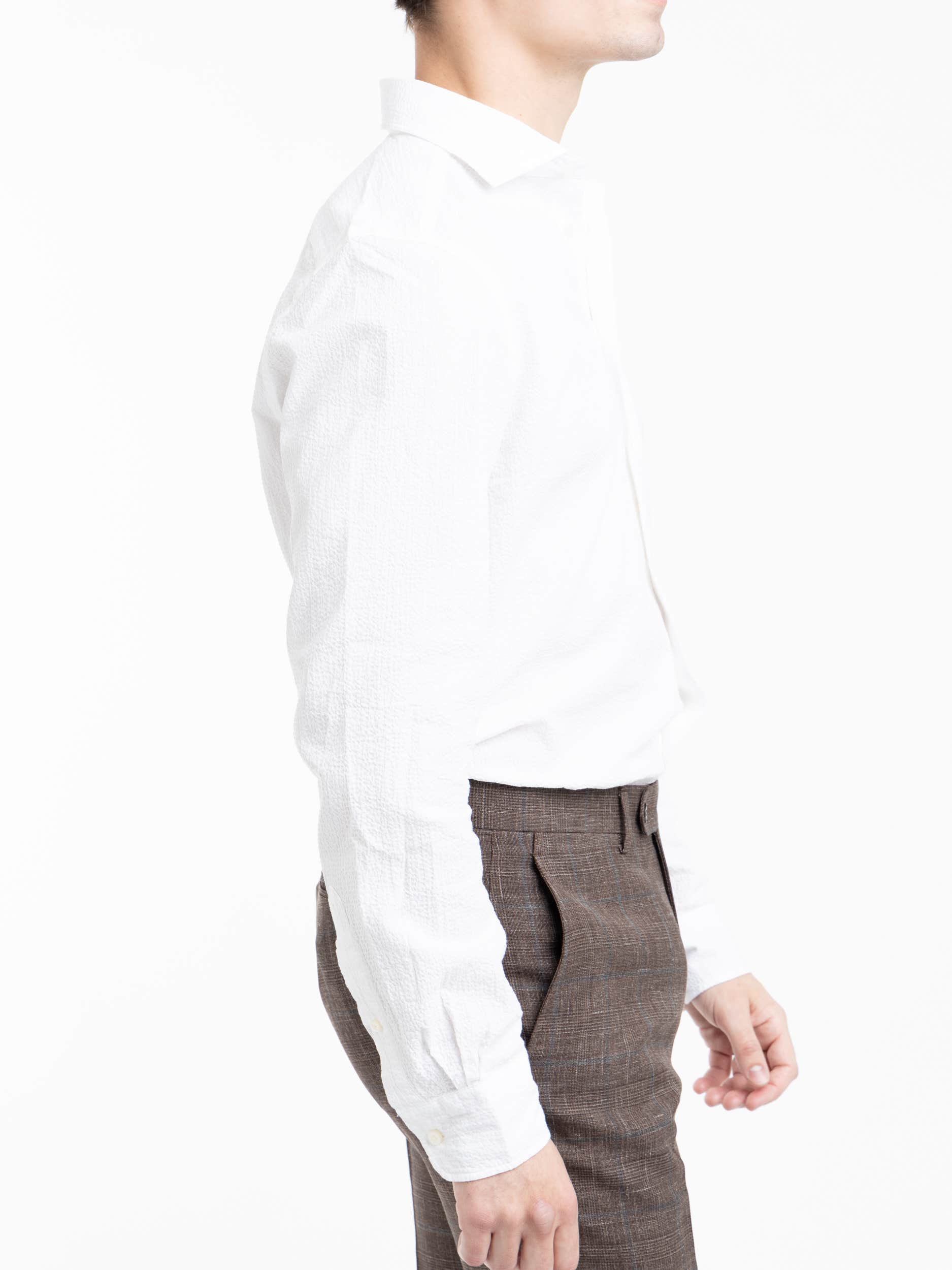 White Seersucker Dress Shirt