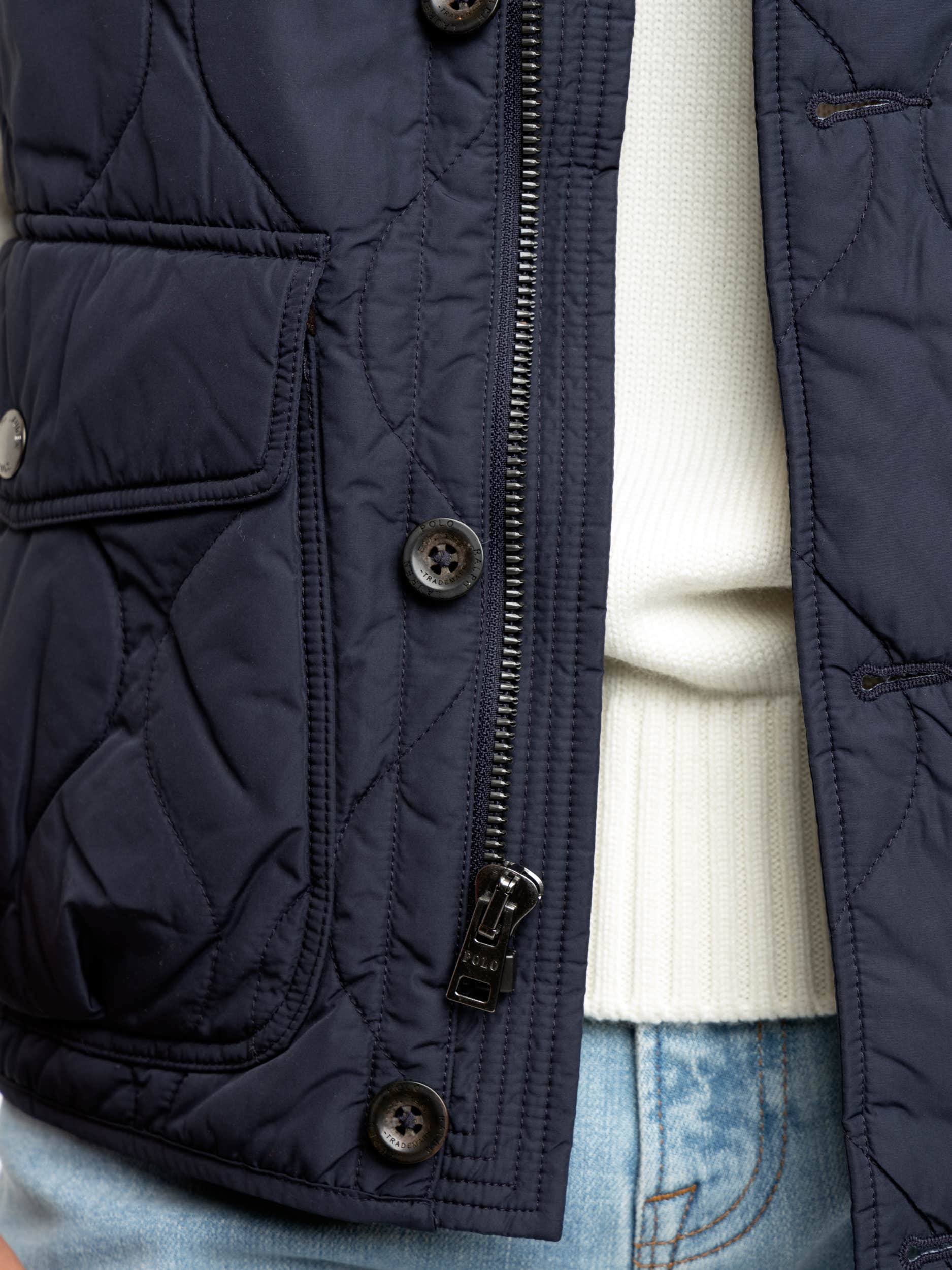 The Eastham Quilted Utility Vest in Navy