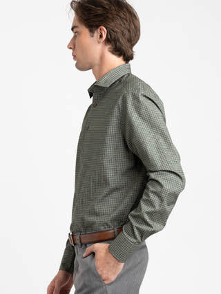 Stenströms Green Pattern Slimline Shirt