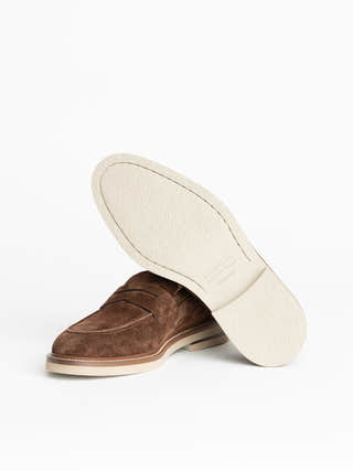 Brunello Cucinelli Mustang Brown Suede Loafers