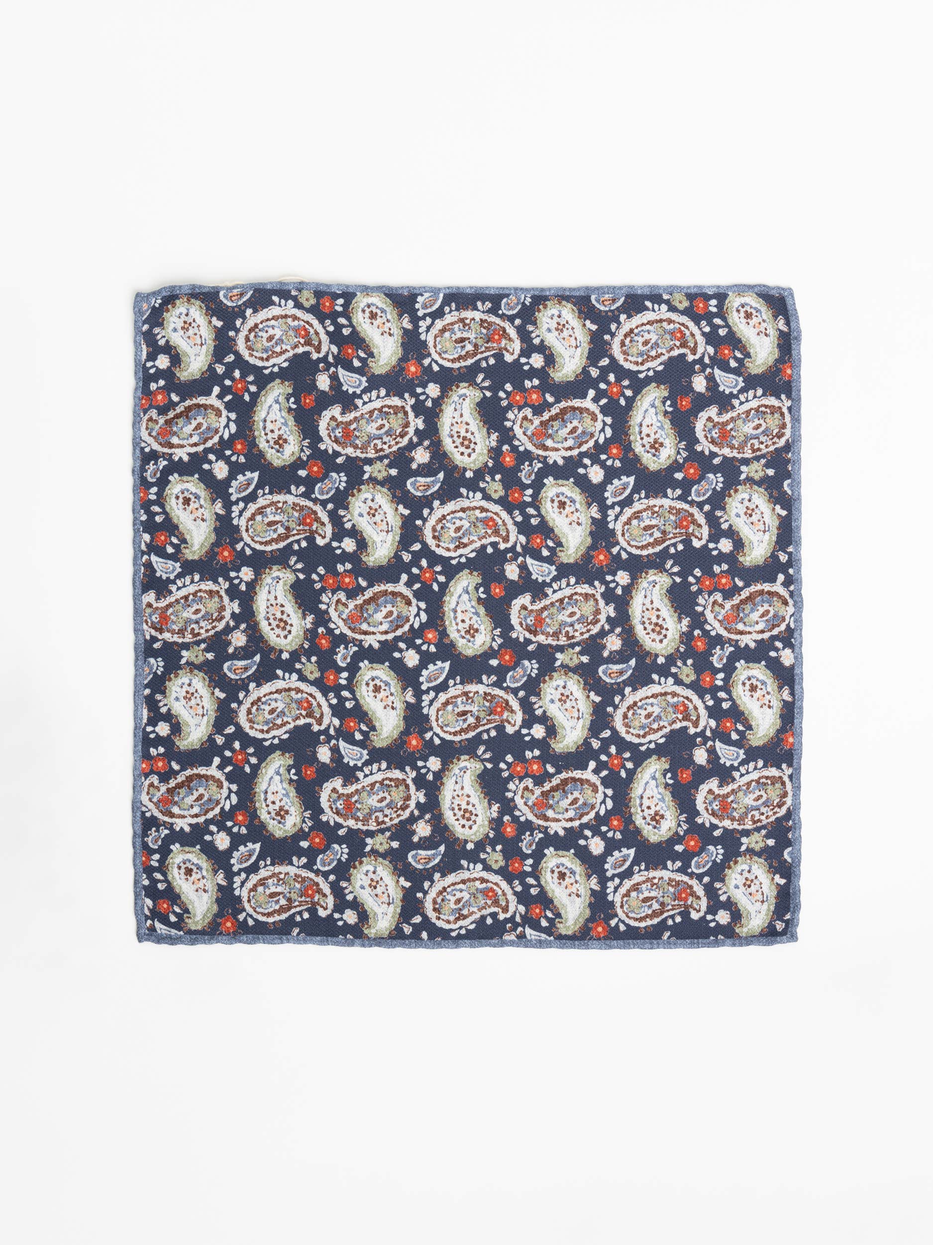 Blue Paisley Pocket Square