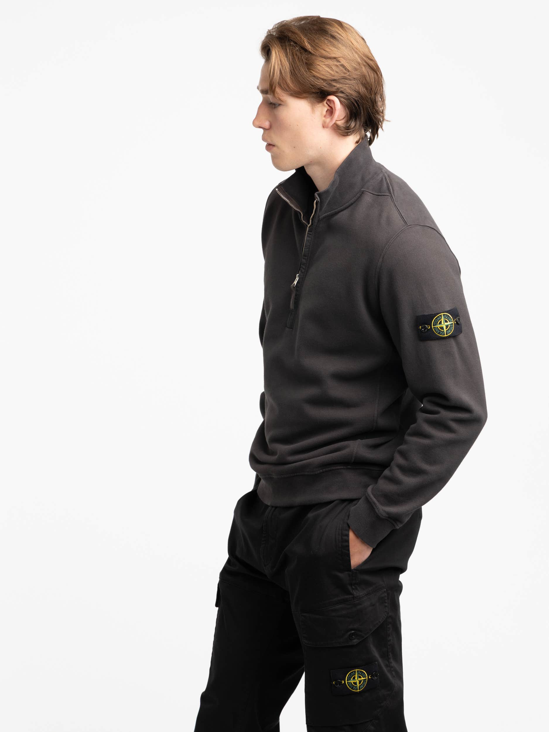 Dark Grey Felpa Quarter Zip Sweatshirt