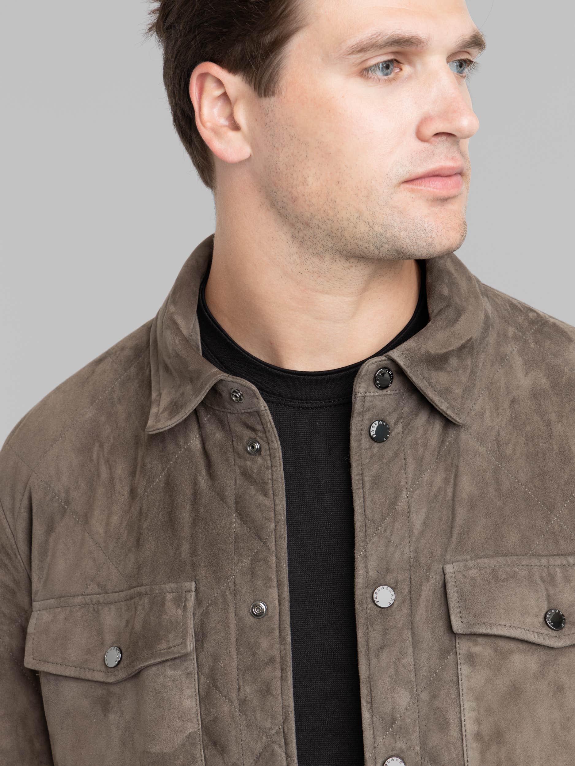 Brown Aqualeather Suede Overshirt