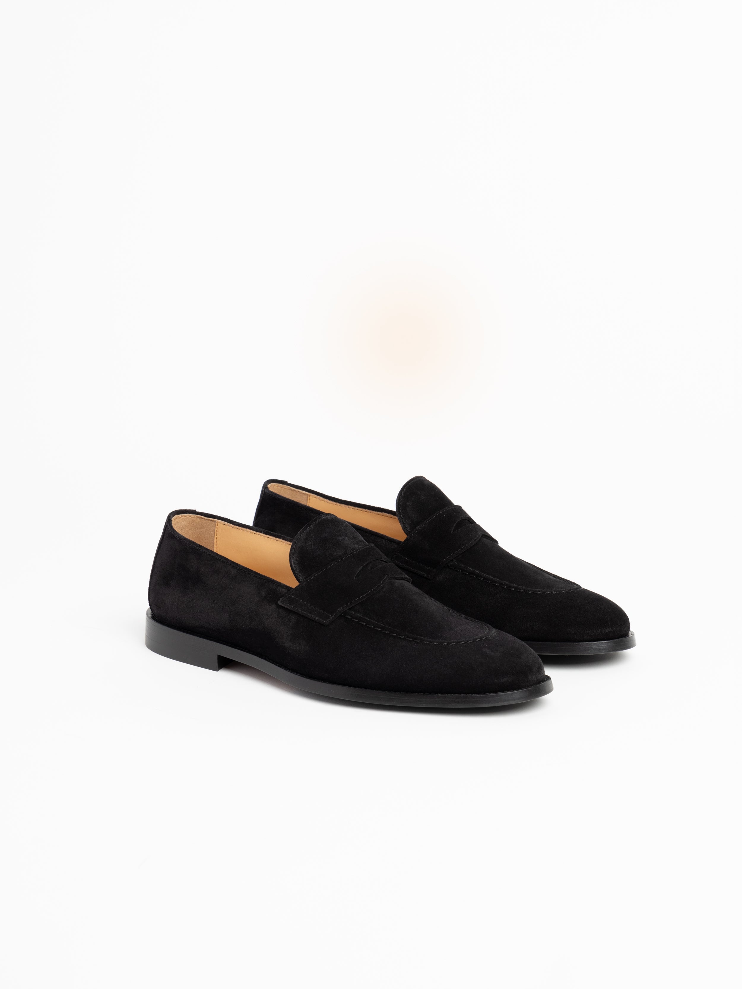 Black suede penny discount loafers