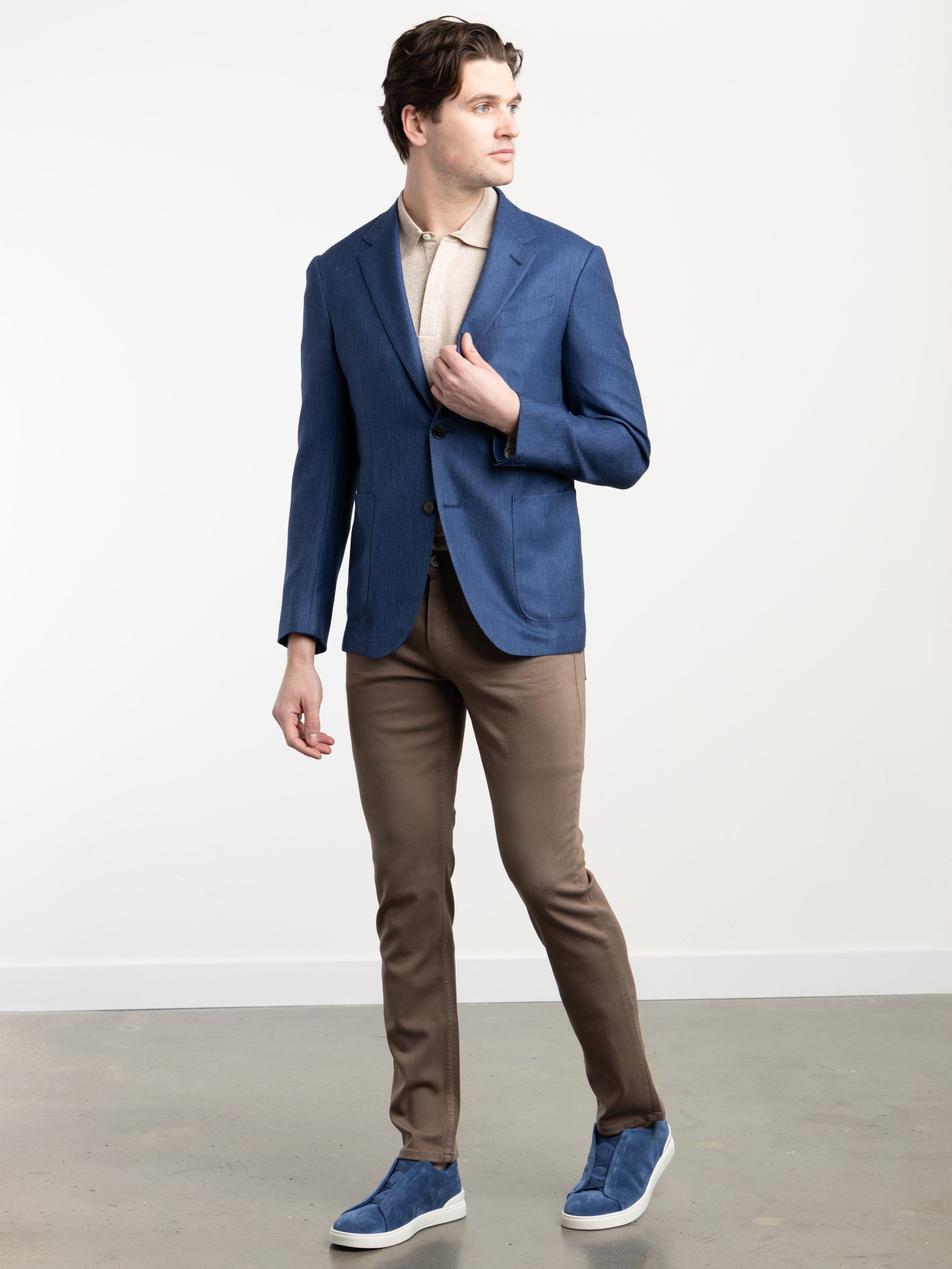 Blue Cashmere-Silk-Linen Sport Jacket – The Helm Clothing