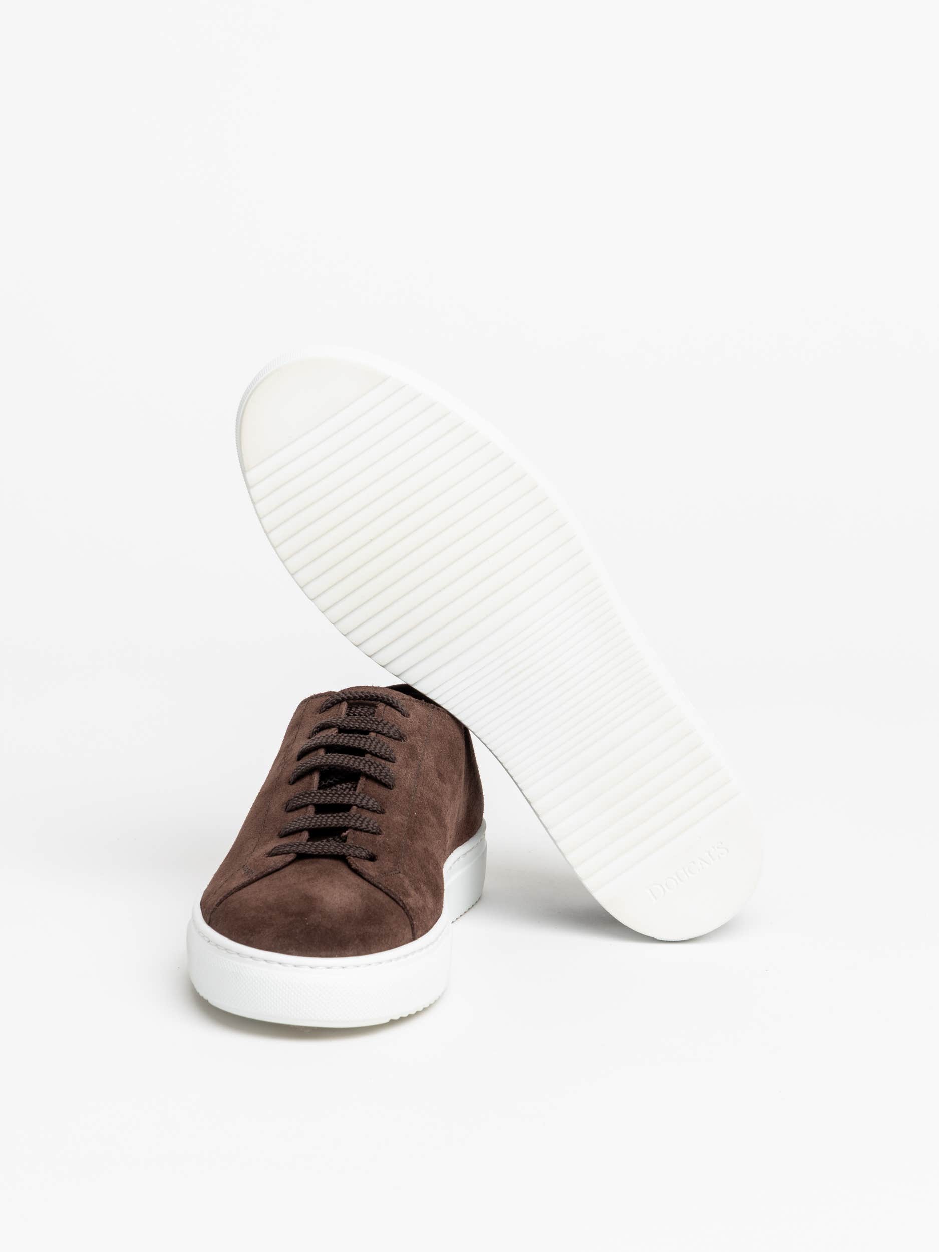 Dark Brown Lace-Up Suede Sneakers