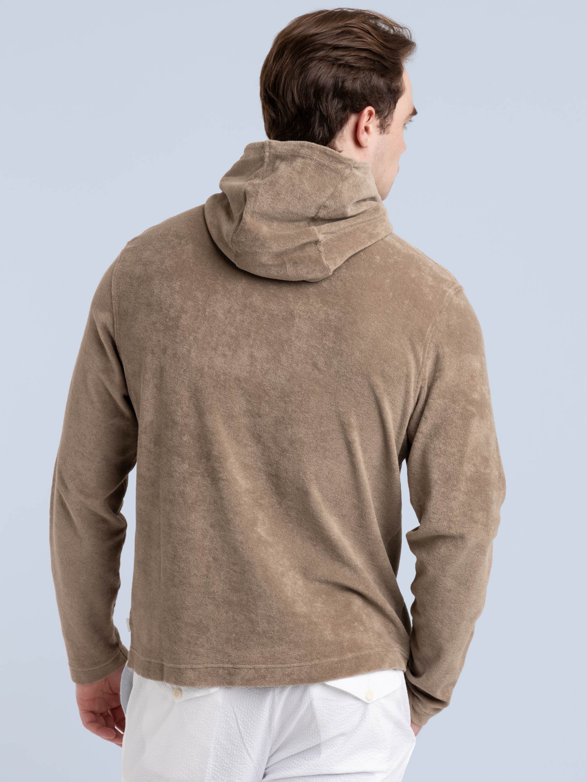 Taupe Brown Terry Hoodie
